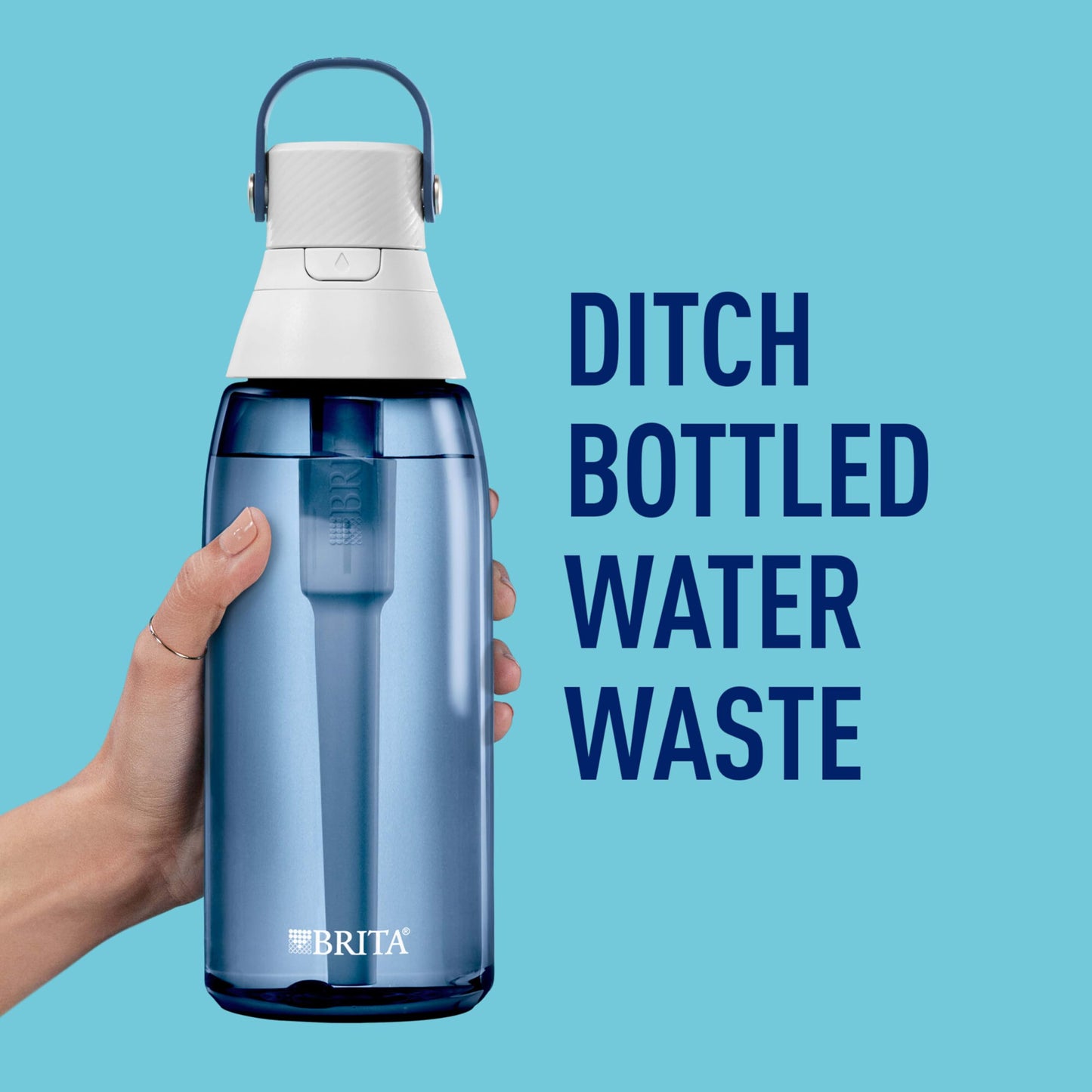 Brita Insulated Filtered Water Bottle with Straw, Reusable, Christmas Gift and Stocking Stuffer For Men and Women, BPA Free Plastic, Night Sky, 36 Ounce
