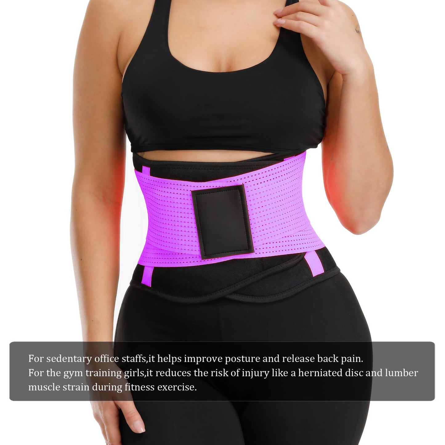 VENUZOR Waist Trainer Belt for Women - Waist Cincher Trimmer - Slimming Body Shaper Belt - Sport Girdle Belt (UP Graded)(Purple,S)