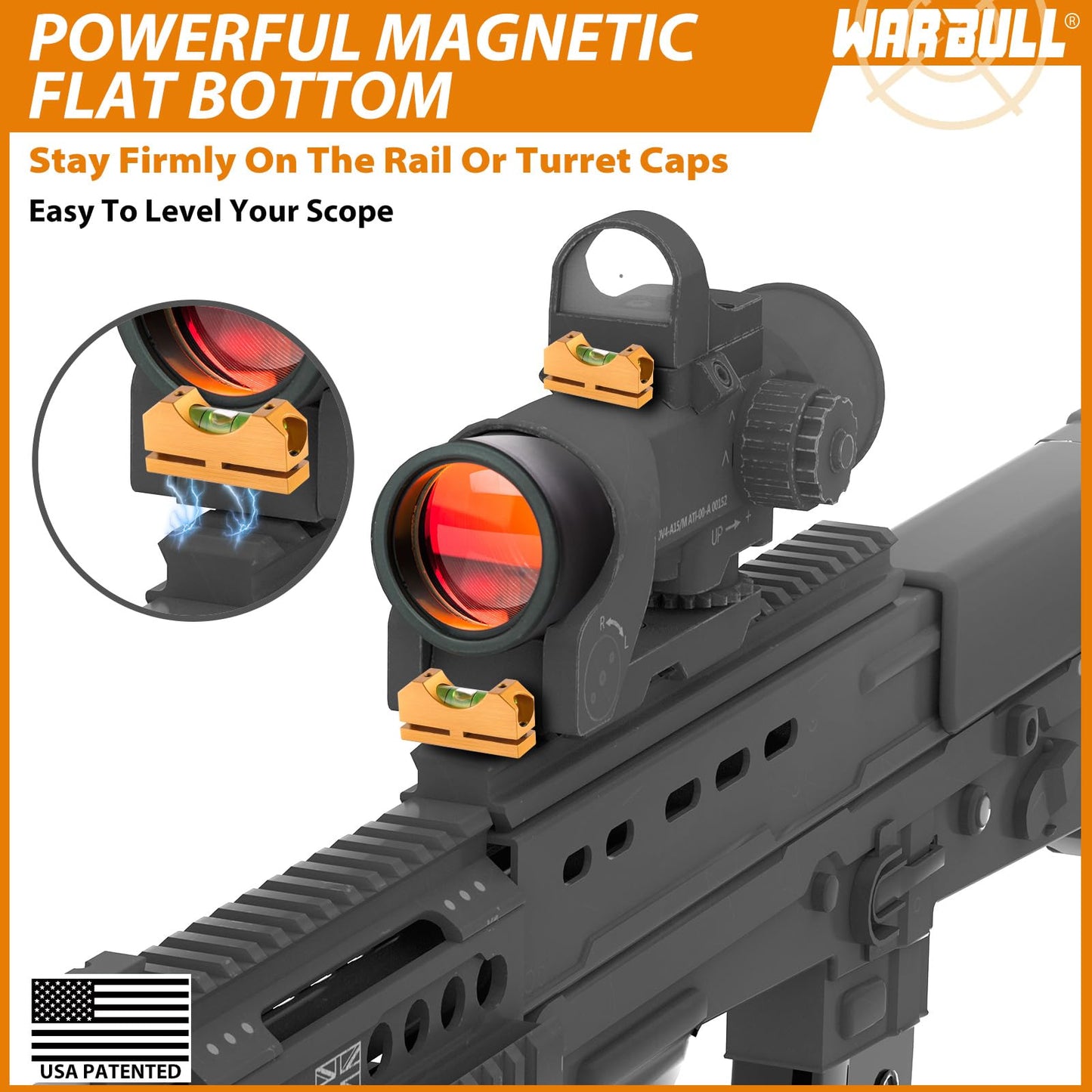 WarBull Scope Leveling Kit Universal, Magnetic Base High-Precision Clearer Level Bubble, Heavy-Duty Scope Leveler, Scope Level Tool for Rifle Shotgun Frame Shooting Table with Storage Case - Glod