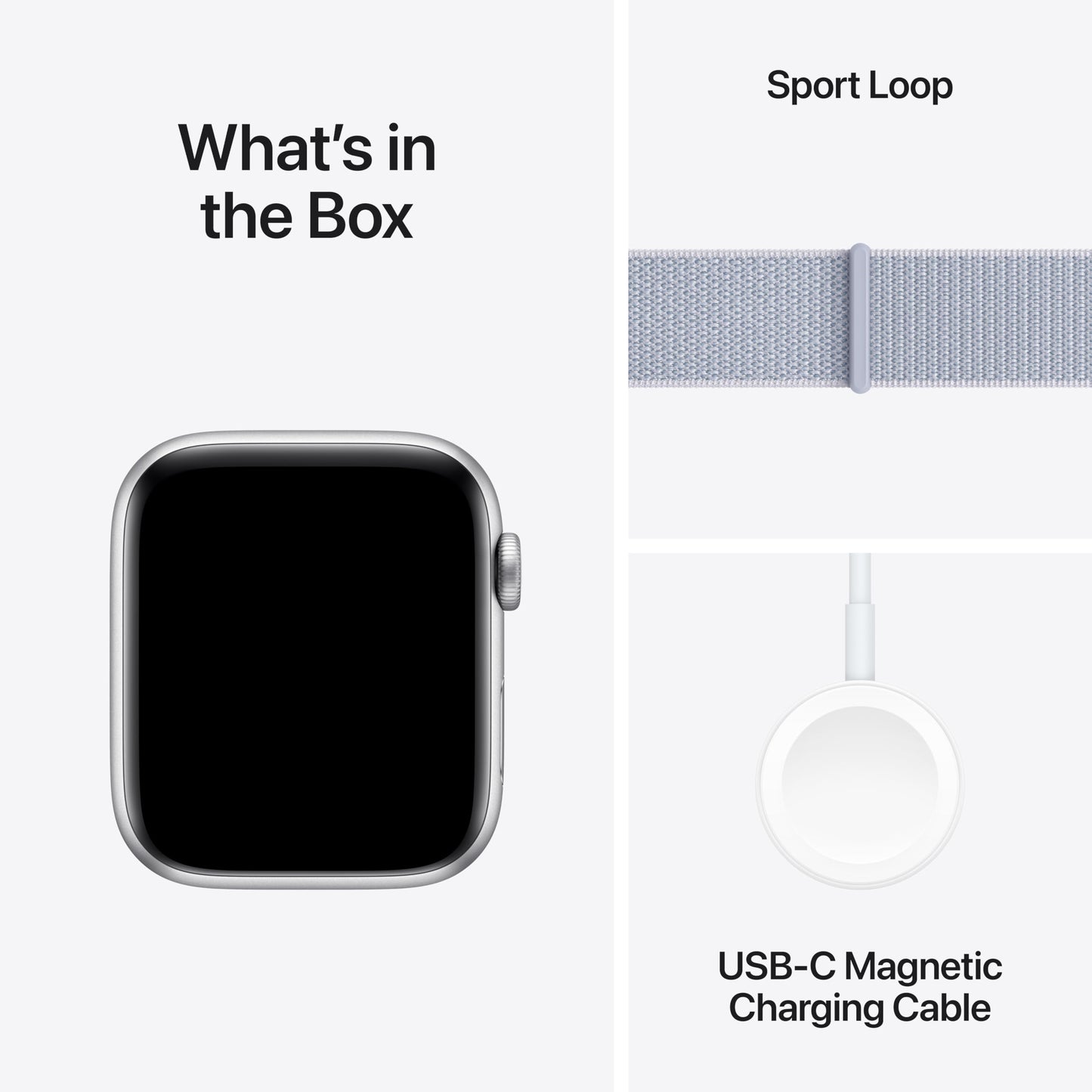 Apple Watch SE (2nd Gen) [GPS 44mm] Smartwatch with Silver Aluminum Case with Winter Blue Sport Loop. Fitness & Sleep Tracker, Crash Detection, Heart Rate Monitor, Carbon Neutral