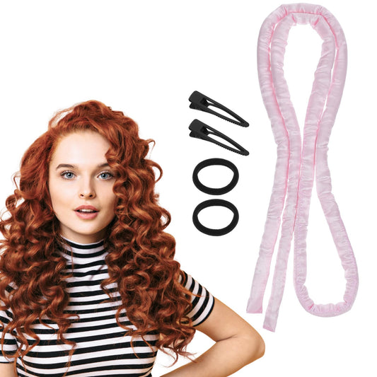AOZUO Heatless Curling Rod Headband, Heatless Hair Curler Heatless Curls Overnight for Short Long Hair No Heat Overnight Curls with Thin Curlers to Sleep In for Short Hair (Pink)