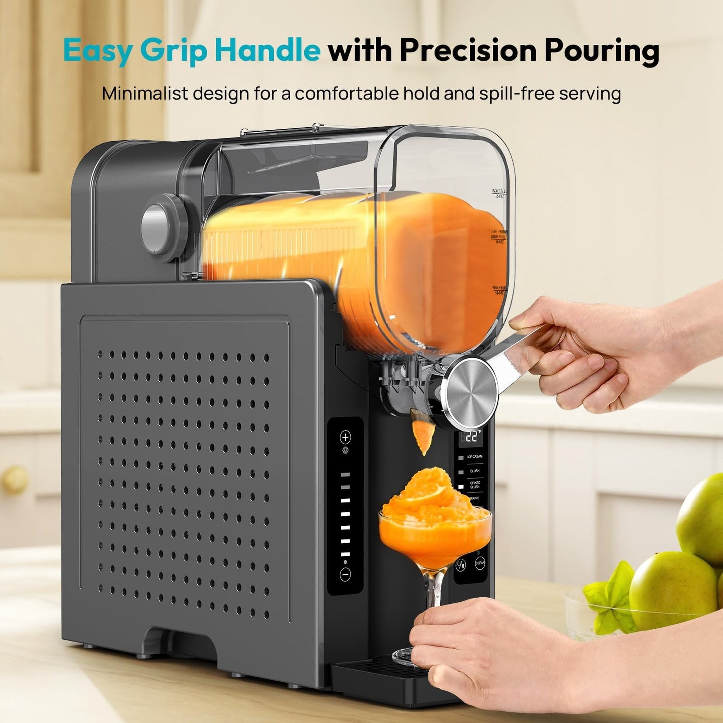 Rellytech Slushie Machine for Home – 70oz Frozen Drink Maker with 6 Presets, No Ice Needed, 360° Mixing, One-Touch Self-Cleaning, Ice Cream & Smoothie Machine for Margaritas, Frappés, Cocktails & More