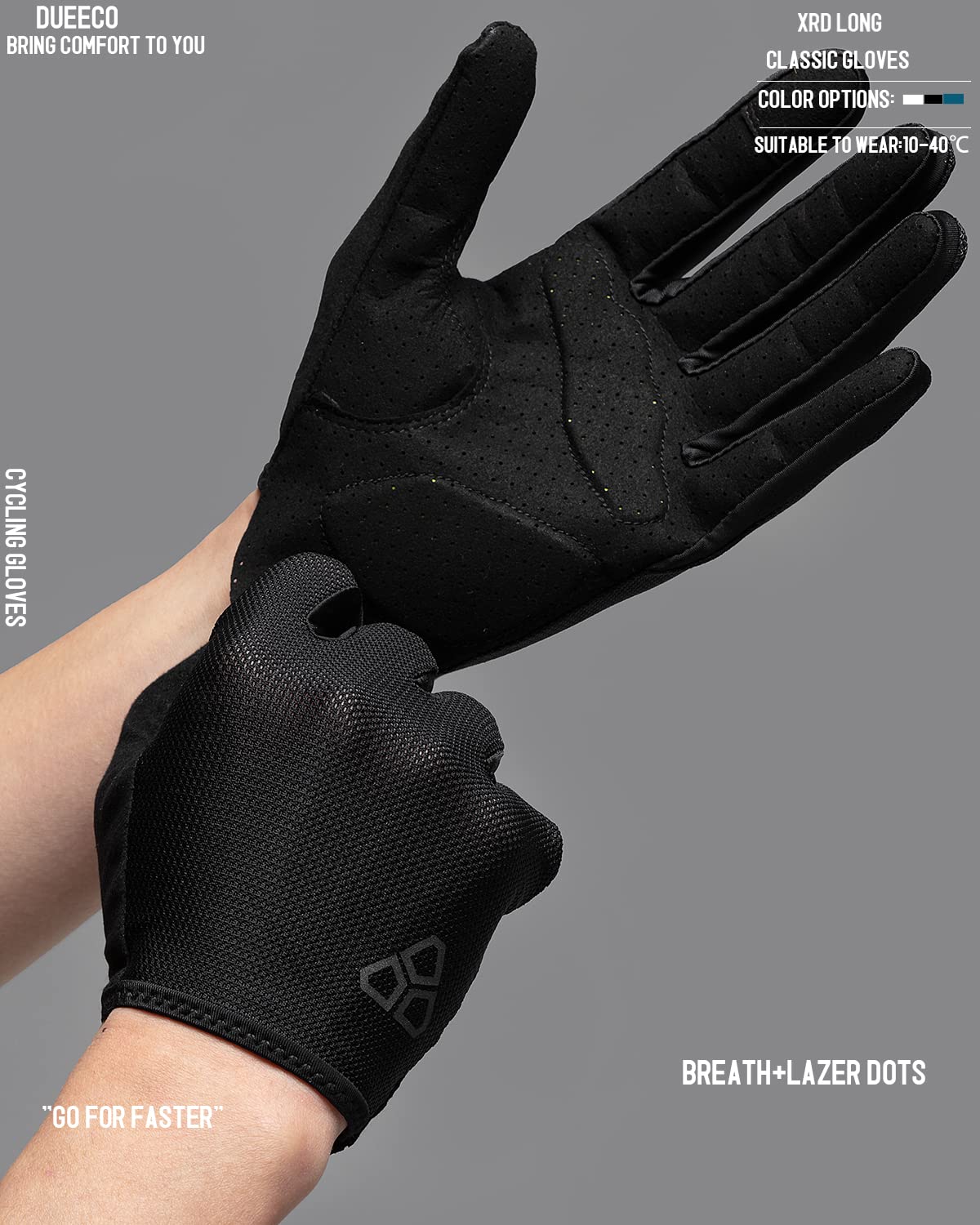 DUEECO Cycling Gloves,Bicycle Gloves,Bike Gloves for Men Women with 3MM XRD Padding Palm Classic Mountain Bike Gloves Riding Gloves On Road MTB Gloves with Touch Screen