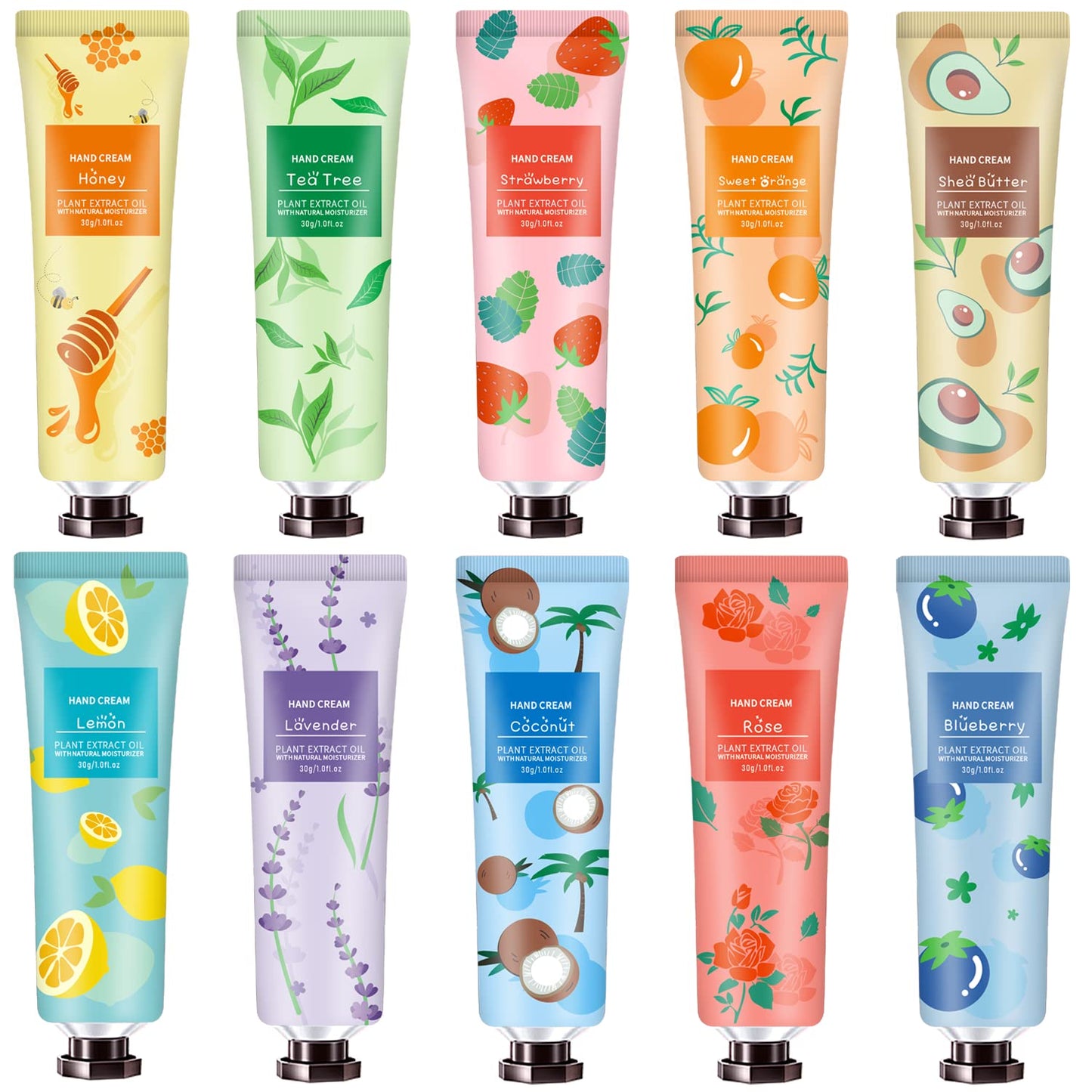 10 Pack Hand Cream for Dry Cracked Hands,Easter Basket Stuffers,Gifts for Women,Girls,Mothers Day Gifts,Teacher Appreciation Gifts,Natural Plant Fragrance Mini Hand Lotion Moisturizing Hand Care Cream