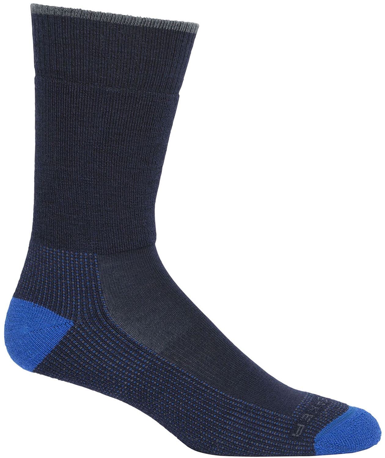 Icebreaker Merino Mens Hike Medium Cushion Crew Sock, Midnight Navy/Monsoon, Small
