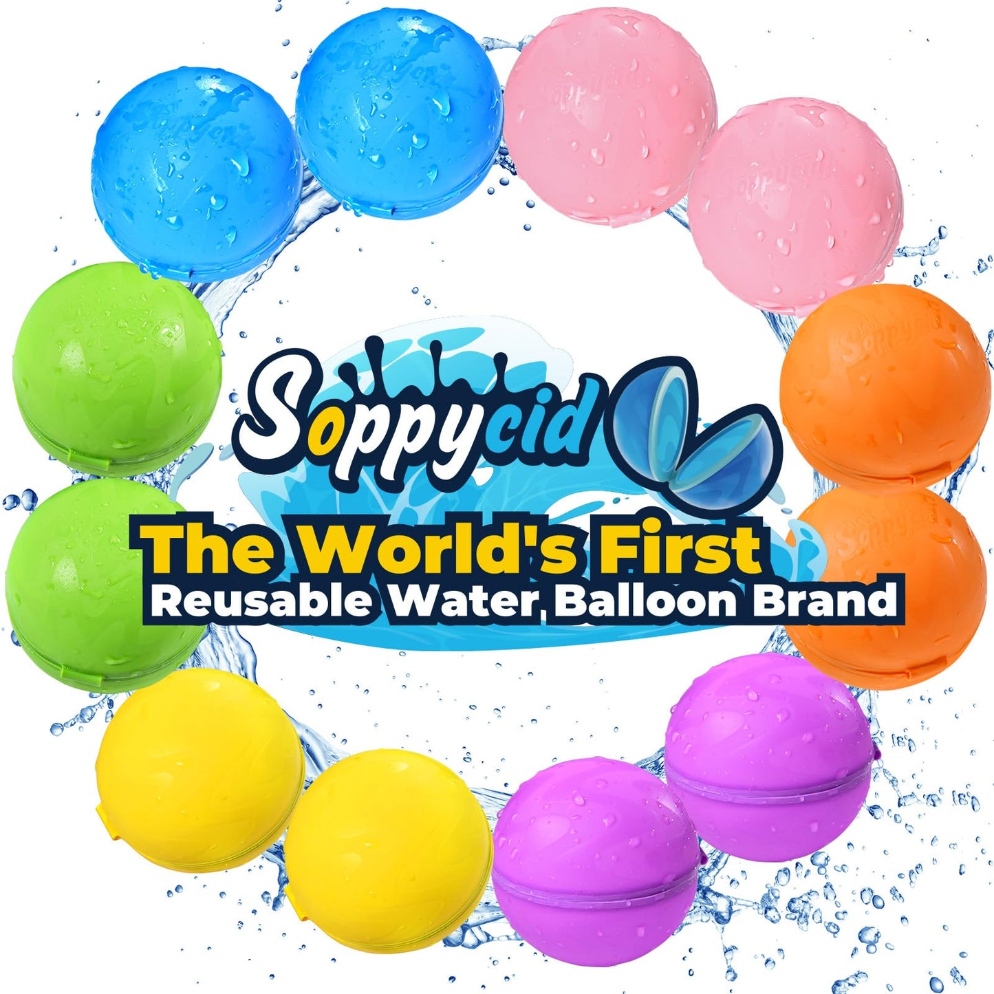 Water Balloons Reusable Splash Ball, Latex-free Water Bomb Pool Toys, No Tying Easy Quick Fill, Magnetic Self-sealing Water Balls for Kids & Adults All Ages Summer Fun Outdoor Party Games