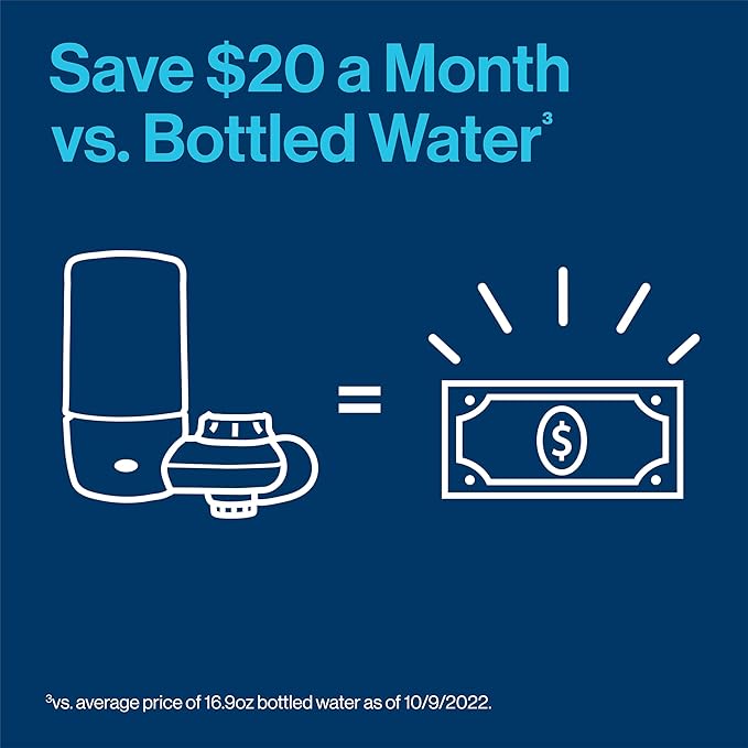 Brita Faucet Water Filter for Sink Water Filtration System, BPA-Free, Reduces 99% of Lead, Replaces 750 Plastic Water Bottles, Lasts Four Months or 100 Gallons, Includes 2 Filters, Chrome