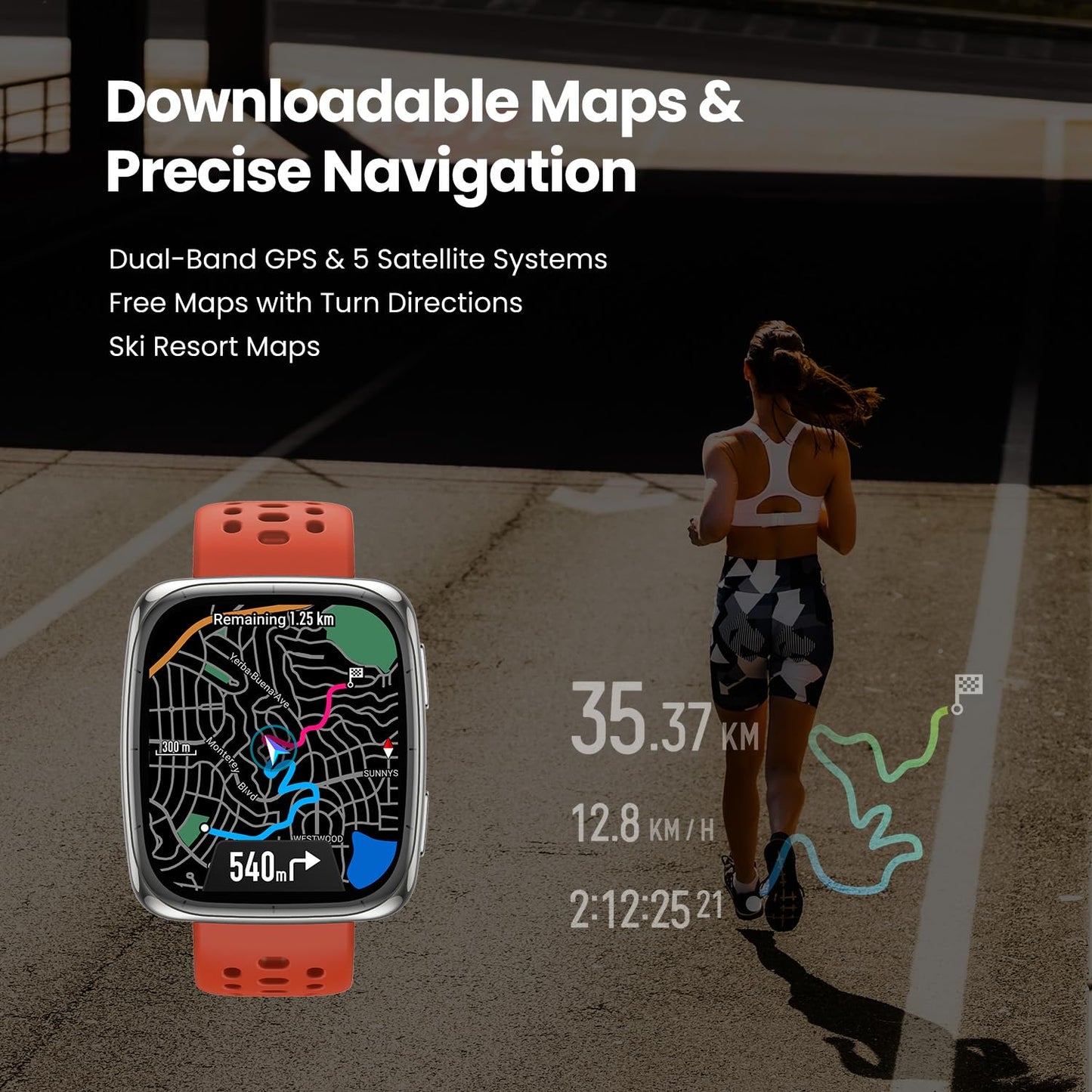 Amazfit Active 2 Premium Smart Watch Fitness Tracker (Square) for Android & iPhone, 10 Day Battery, Water Resistant, GPS Maps, Heart & Sleep Monitor, HYROX Mode, Sapphire Glass, Leather + Sport Strap