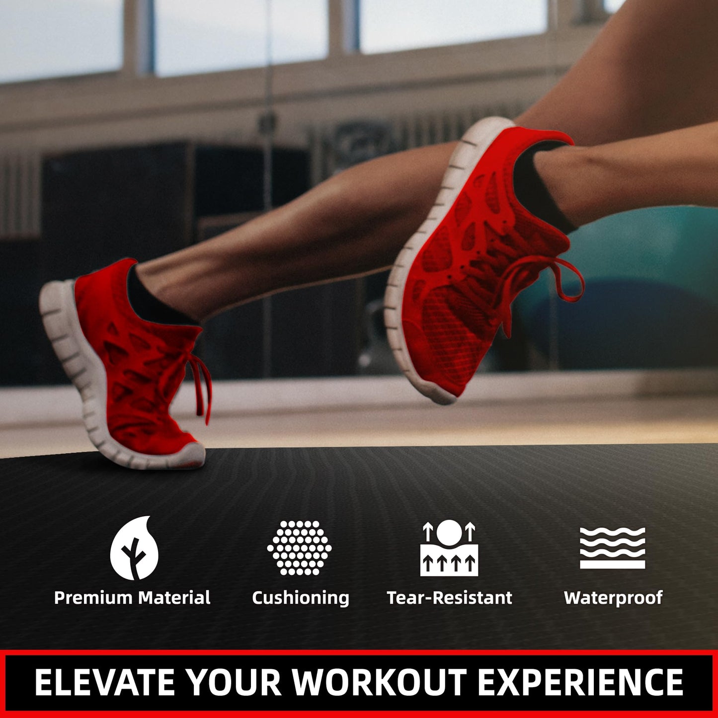 Treadmill Mat for Peloton Bike, Elliptical, Spin Bike, Walking Pad – 6mm Non-Slip Floor Mat for Under Treadmill, Exercise Equipment, Gym, Carpet & Hardwood Floor