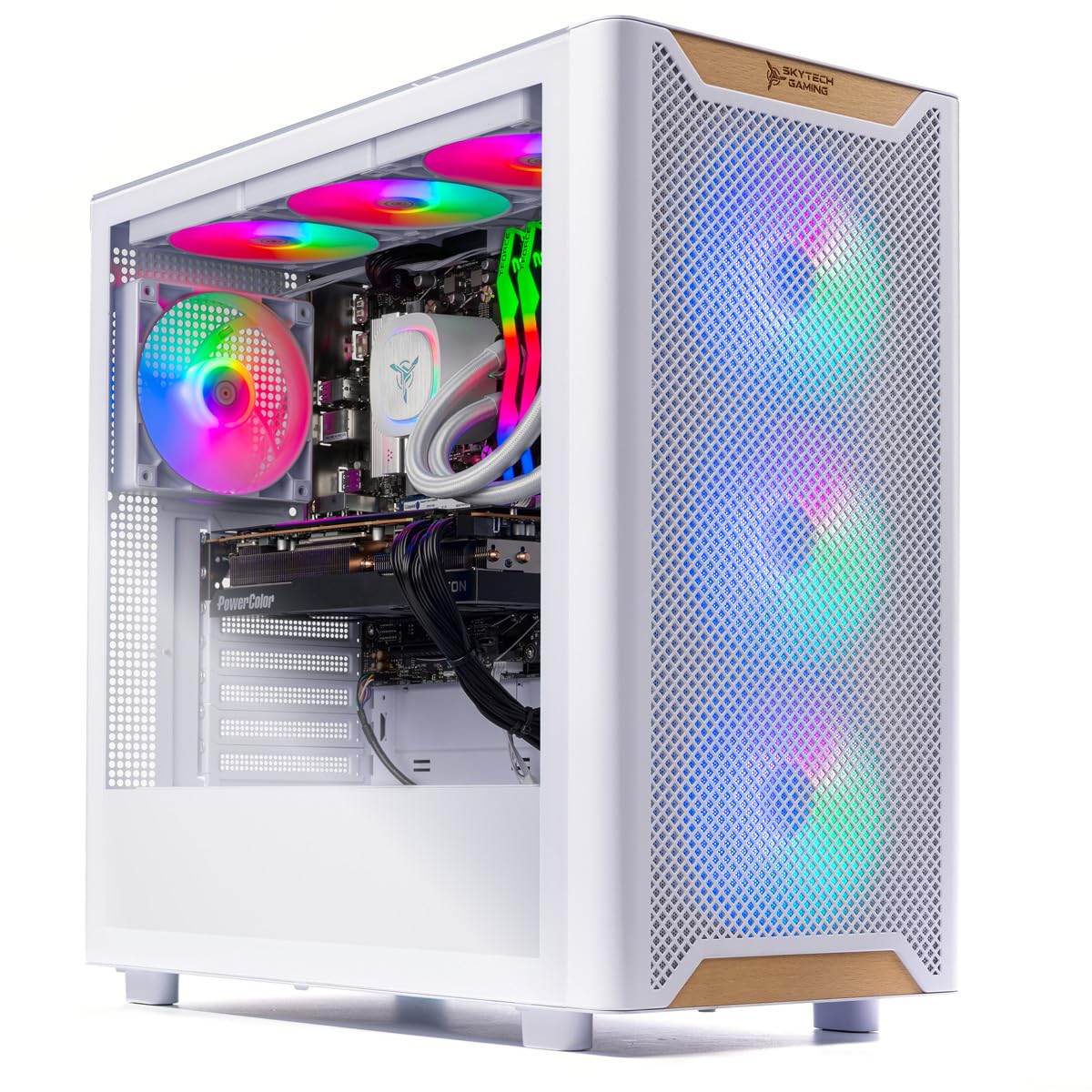 Skytech Gaming Chronos 3 Desktop PC, Ryzen 7 7700X 4.5 GHz (5.4GHz), NVIDIA RTX 5070 12GB, 1TB NVMe SSD, 32GB DDR5 RAM 5600 RGB, 850W Gold PSU, 360mm ARGB AIO, Wi-Fi, Win 11