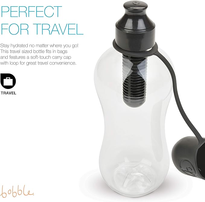 Bobble Classic Water Bottle, Filtered Water, BPA-Free Reusable Bottle, Soft Touch Carry Cap with Replaceable Carbon Filter for Sustainable Water and Hydration 34 oz (Lavender)