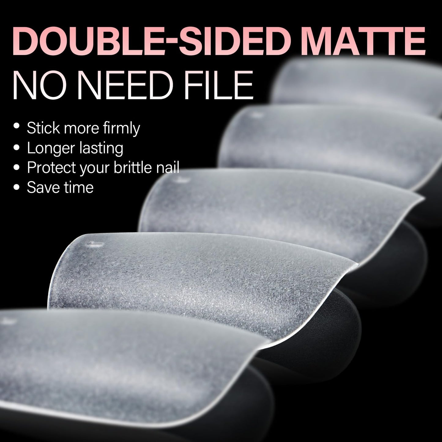 AILLSA Short Square Nail Tips 15 Sizes 240pcs Full Cover Gel Tips Double Matte No Need Base Coat Fake Soft Nail Tips for Press On Nail Extension