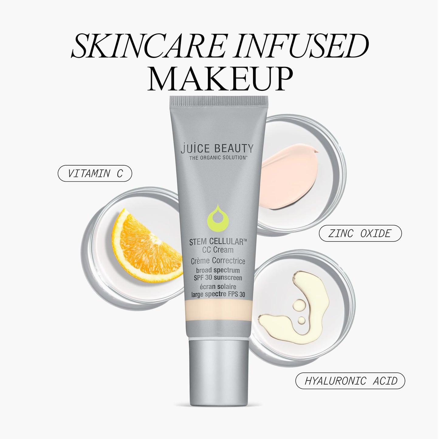 Juice Beauty Stem Cellular CC Cream SPF 30 - Rosy Glow - 50 mL - Provides Light Glowing Coverage - Vegan, Cruelty Free