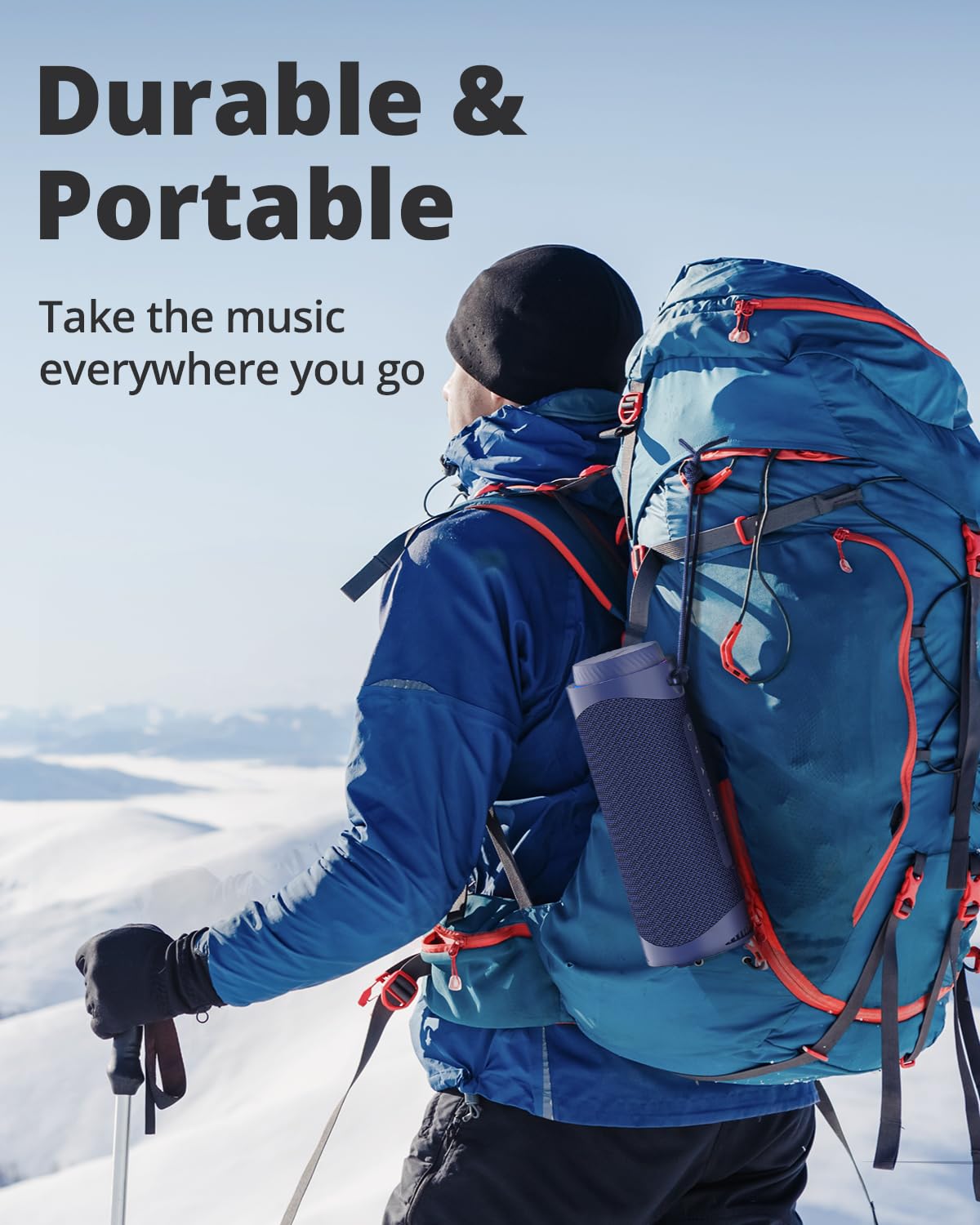 Tronsmart T7 Portable Bluetooth Speakers with 30W 360°Surround Sound, Bluetooth 5.3, Enhanced Bass, Wireless Stereo Pairing, Custom EQ via APP, IPX7 Waterproof Speaker for Party, Home, Outdoor(Blue)