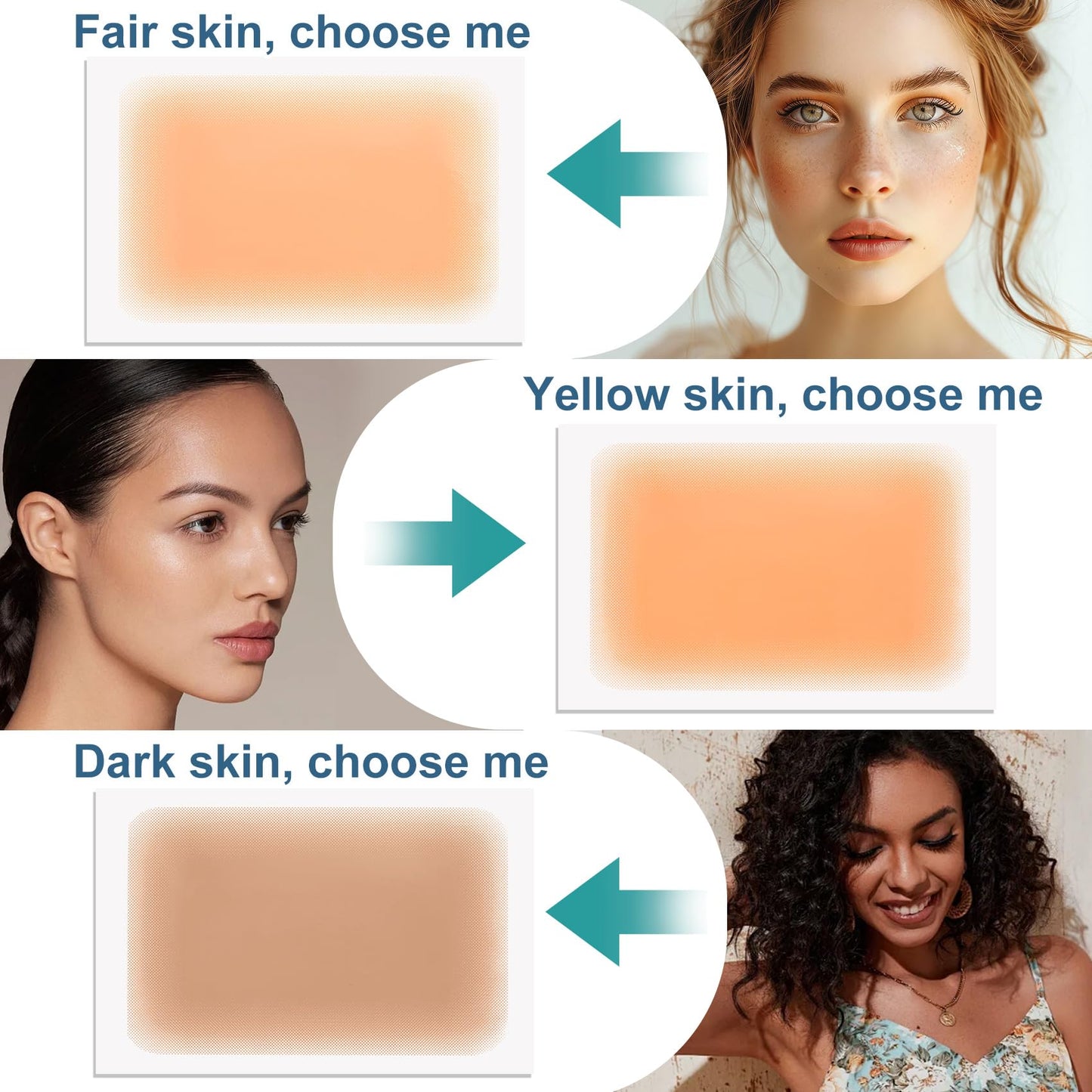 ANCIRS 4pcs Tattoo Cover Up Patch, Invisible Breathable Scar Patch, Waterproof Sweatproof Concealer Makeup Sticker, Skin Cover Up Pad for Tattoo, Scar, Birthmarks, Dark Spots (Yellow Skin)