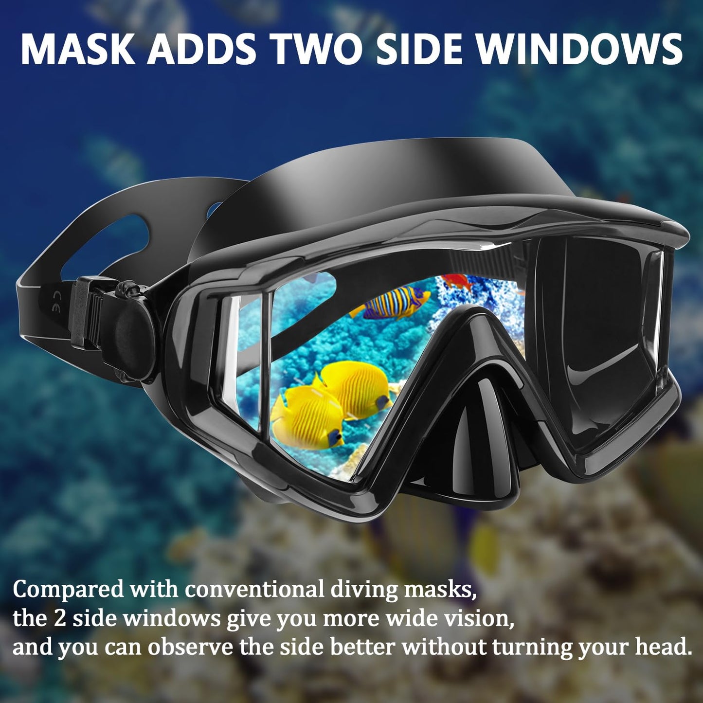 AQUA A DIVE SPORTS Diving mask Anti-Fog Swimming Snorkel mask Suitable for Adults Scuba Dive Swim Snorkeling Goggles Masks