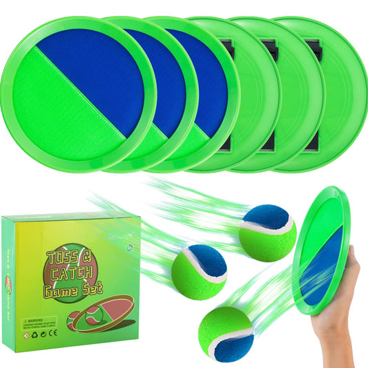 Outside Toys for Kids Ages 4-8 - Toss and Catch Ball Set, Kids Outdoor Games Yard Games for Kids and Adults with 6 Paddles and 3 Balls Toys for 3 4 5 6 7 8 Year Old Boys Girls Birthday