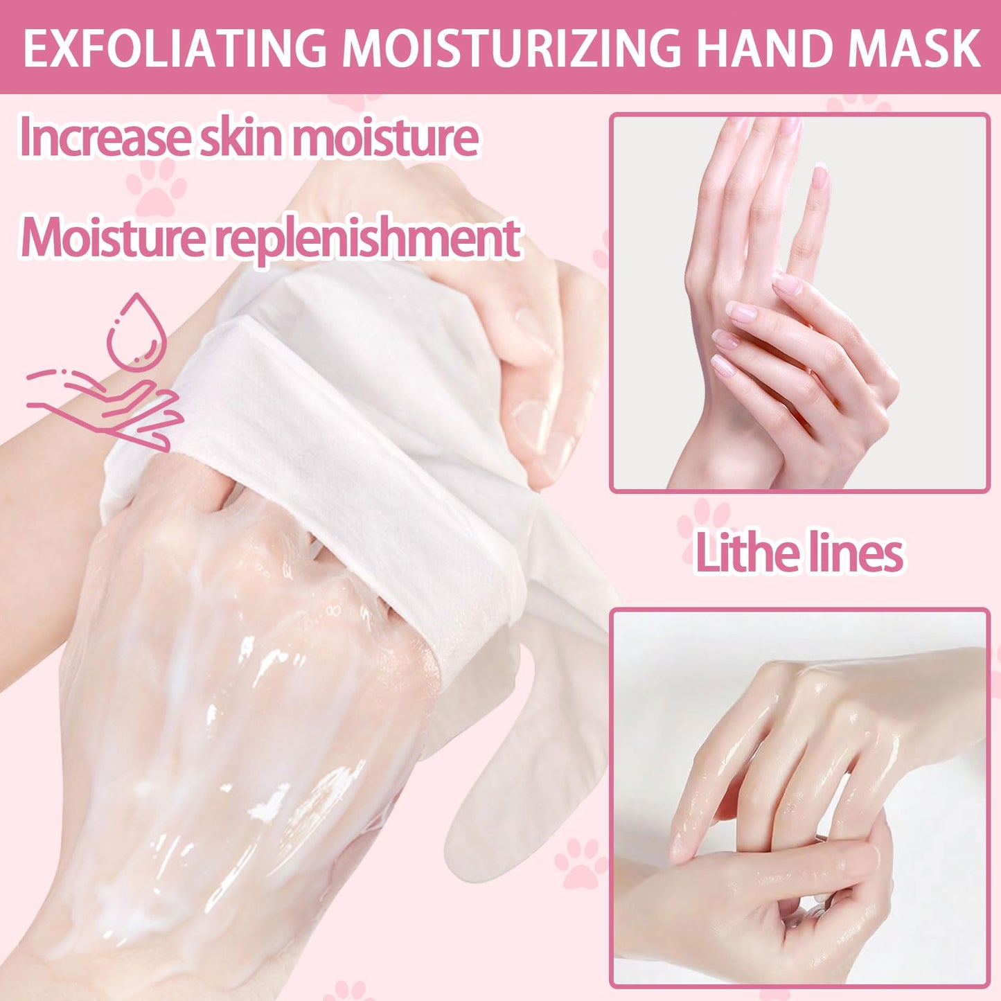 JunKuJK 6PCS Hand Masks,Hydrating Hand Masks Moisturizing Gloves Overnight for Dry Cracked Hands,Daily Hand Care Hand Masks Gift Set for Women and Men M