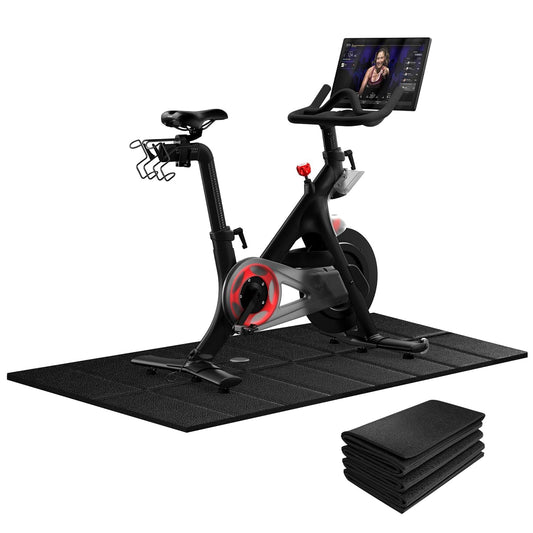 Bike Mat Compatible with Peloton Bikes, Treadmill Mat, Ellipticals, 63“ × 30”, Heavy-Duty, Non-Slip Mat for Exercise Bike, 1/4" Thick, Under Mat Protect Hardwood Floor Carpet