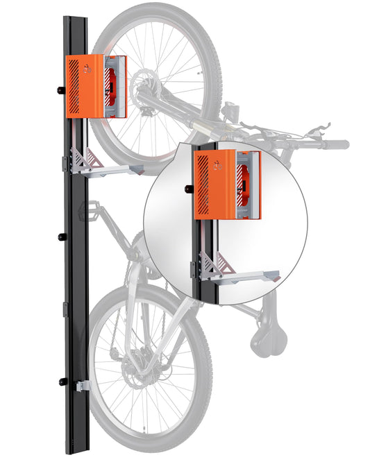 monTEK Automatic Lift EBike Rack – Fits 24-29" Tires, Heavy-Duty Vertical Wall Rack for Bicycles (Up to 71 lbs) - Effortless Lifting, Easy Install - Space-Saving Storage for Garage, Shed, BO