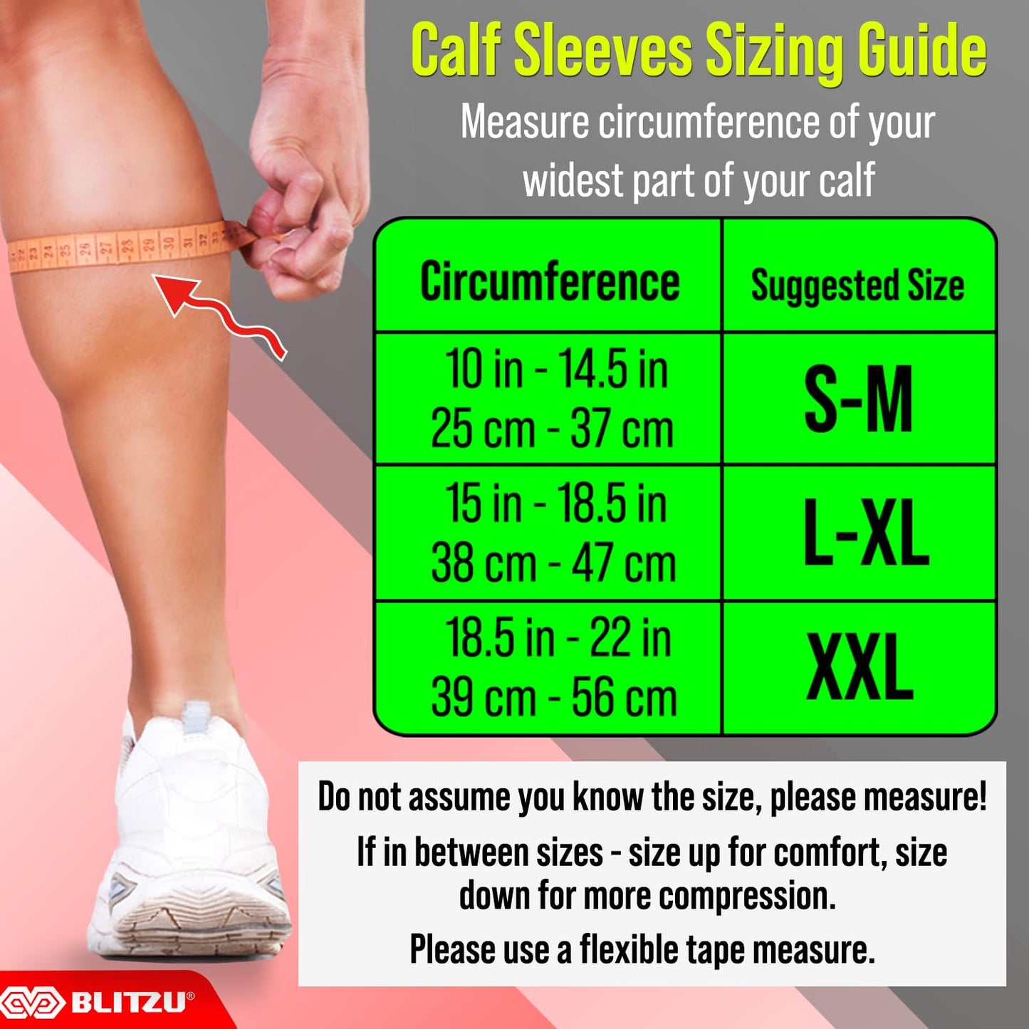 BLITZU Calf Compression Sleeves for Men and Women. Footless Compression Socks Support for Varicose Vein, Nursing, Running. Leg Sleeve Brace for Shin Splints, Pain Relief & Reduces Swelling Pink S-M