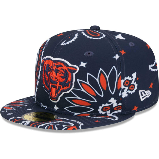 New Era Men's Navy Chicago Bears Paisley 59FIFTY Fitted Hat
