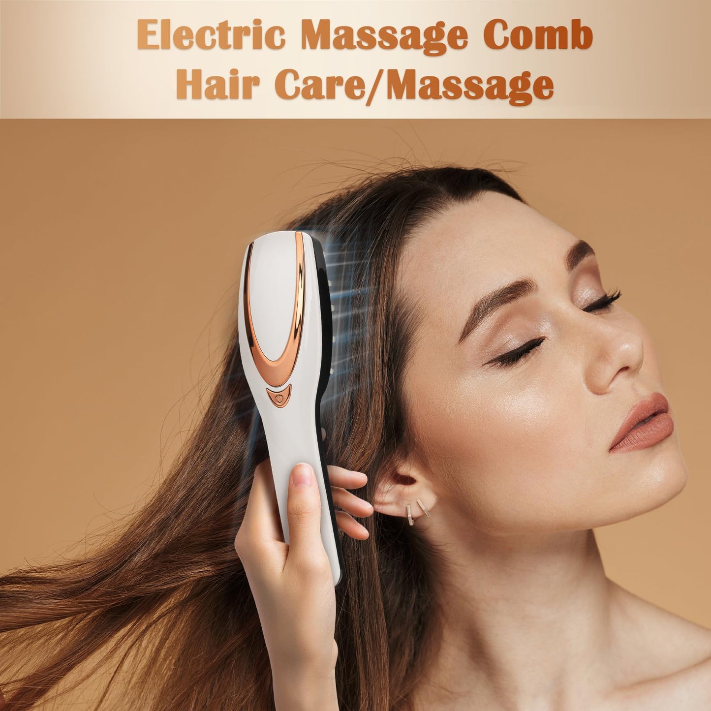 AIBOKEE Electric Hair Massager for Hair Growth and Stress Relaxation, Hair Massage Brush for Men & Women, Stress Relief & Fatigue Relaxation - White