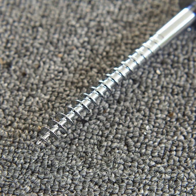 2 Pieces Ice Fishing Nail Ice Fishing Tent Nail Ice Fishing Tent Peg Camping Tent Threaded Peg Stainless Steel Ice Fishing Shelter Stake Nail Tent Fixer Accessory, Silver