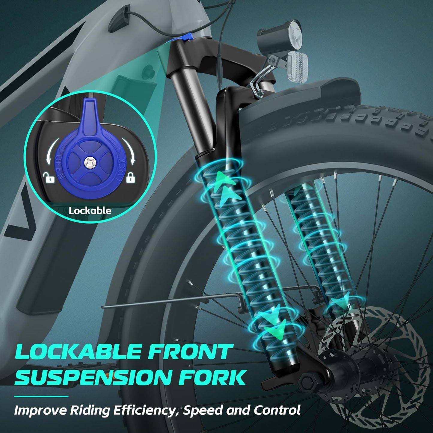 Vivi ACE01 Electric Bike for Adults, 26" x 4.0 Fat Tire Ebike, 1475W Peak Motor Torque Sensor Electric Mountain Bike, 25MPH Electric Bicycle with 48V 15AH Battery, Hydraulic Brake, UL 2849 Certified
