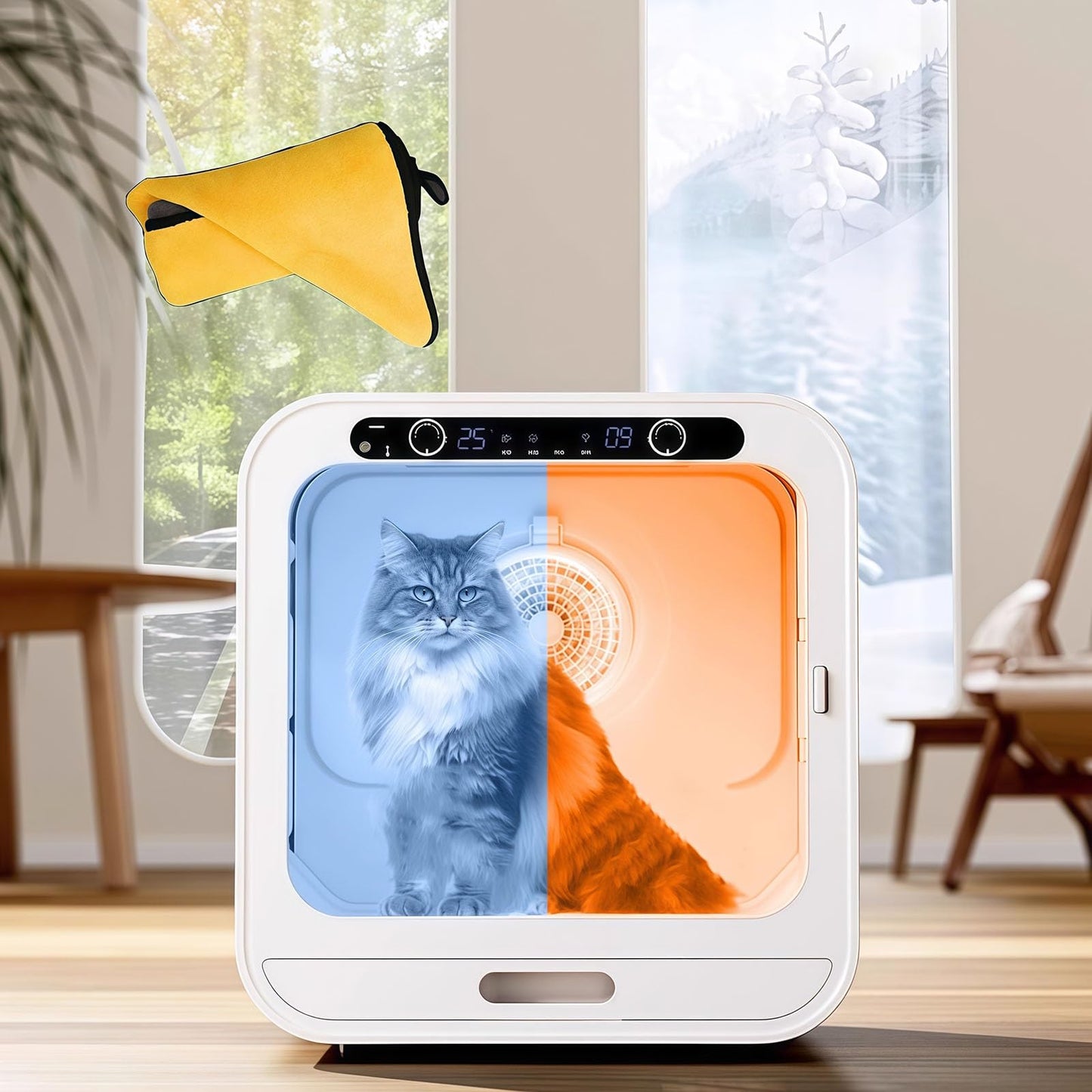 WENMEE Pet Dryer Box for Dogs & Cats - Ultra Quiet, Mechanical Knob Temp Control, Grooming Hair Dryer Machine