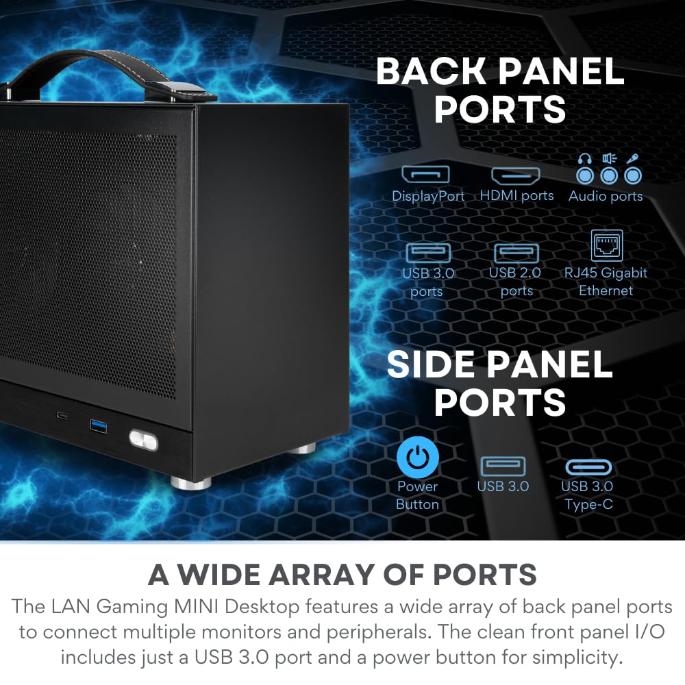 Empowered PC LAN Gaming Desktop (8.1L Small & Light, RTX 5060 Ti 16GB, AMD Ryzen 7 8700F, 32GB DDR5 RAM, 2TB NVMe SSD, Internal WiFi + Bluetooth, Windows 11 Pro) Best Mini ITX SFF Computer (Black)