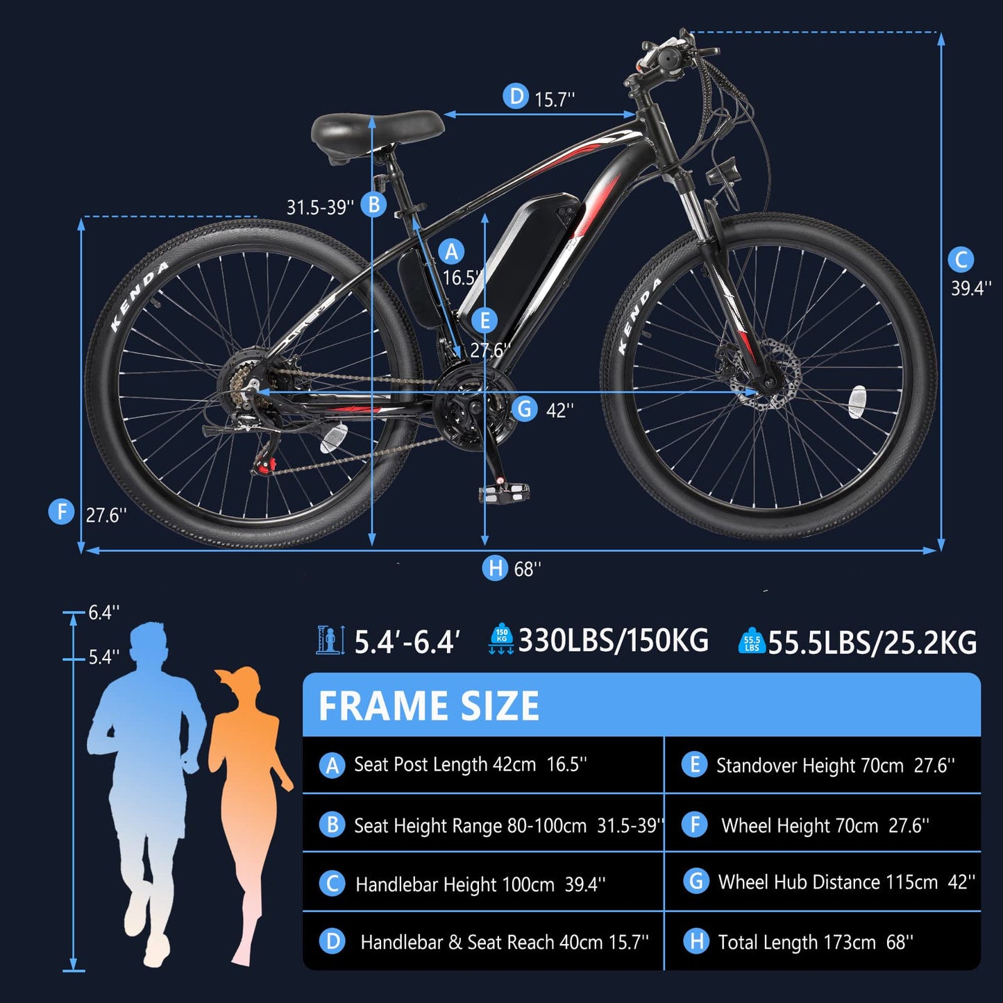 PEXMOR Electric Bike for Adults, 500W Ebike 48V 13AH Removable Battery Adults Electric Bicycle, 20MPH 50Miles 27.5" Electric Mountain Commuter Bike, 21 Speed, Lockable Suspension Fork …