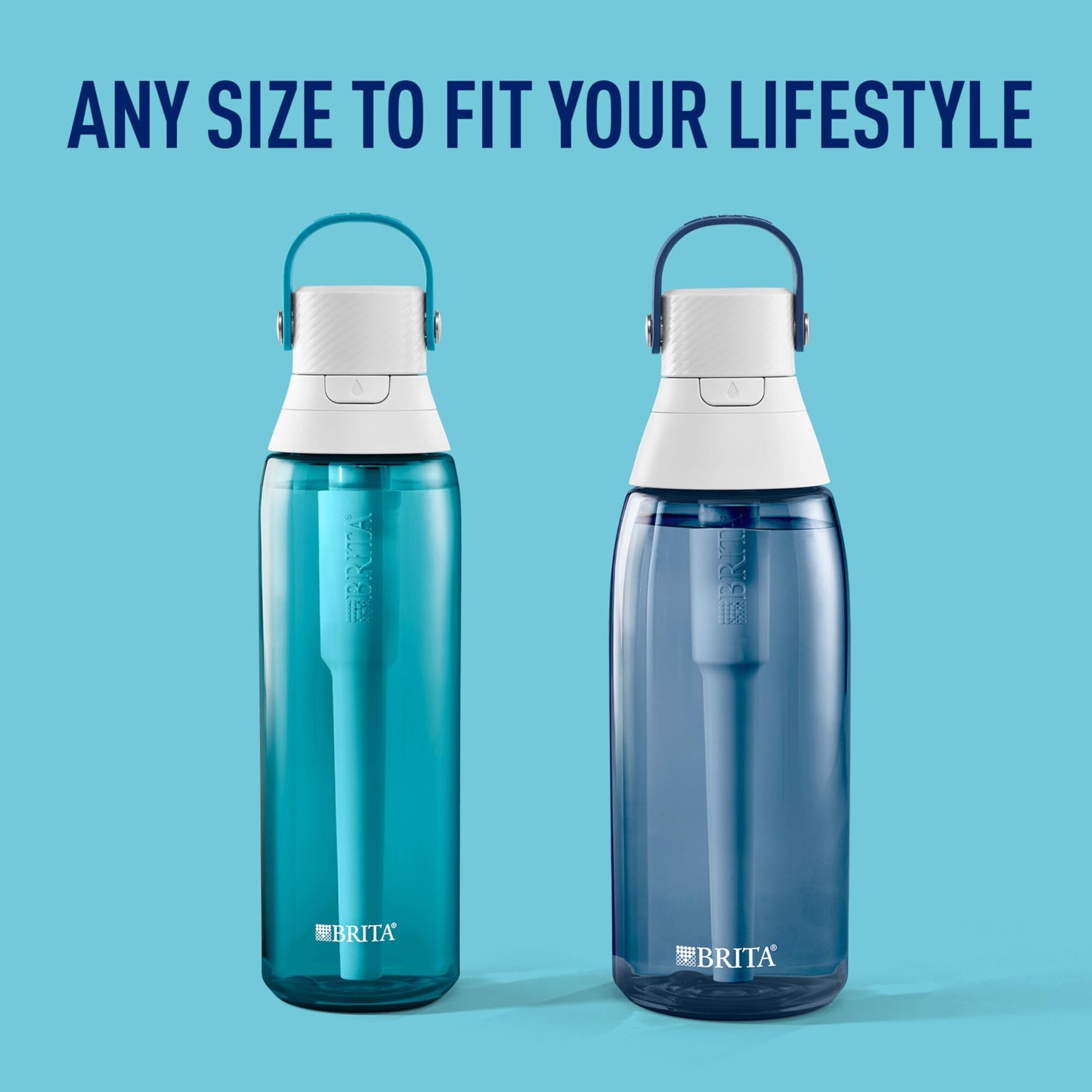 Brita Insulated Filtered Water Bottle with Straw, Reusable, Christmas Gift and Stocking Stuffer For Men and Women, BPA Free Plastic, Night Sky, 36 Ounce