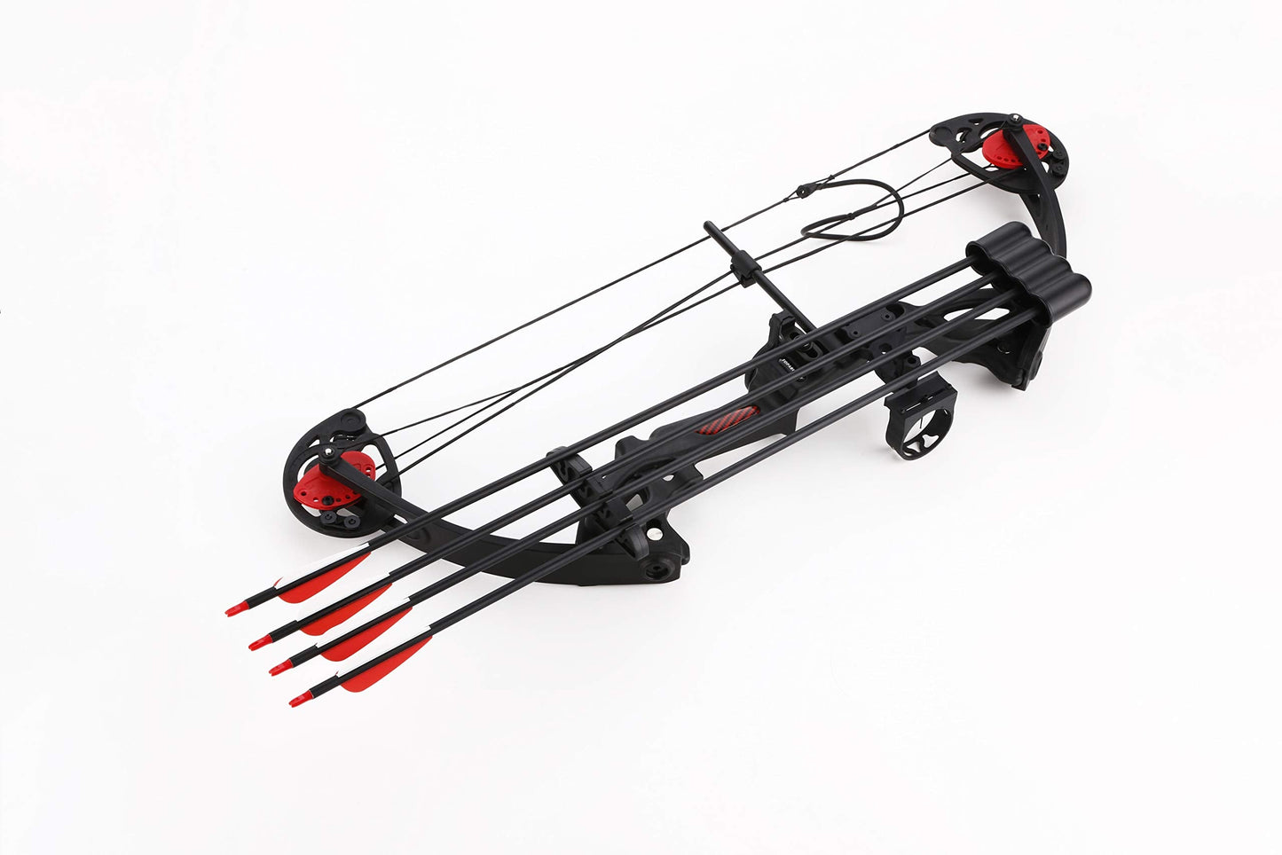 PANDARUS Compound Bow Archery for Youth and Beginner, Right/Left Handed,19”-28” Draw Length,15-29 Lbs Draw Weight, 260 fps, Package with Archery Hunting Equipment Carry Case（Black Left Handed Pro）