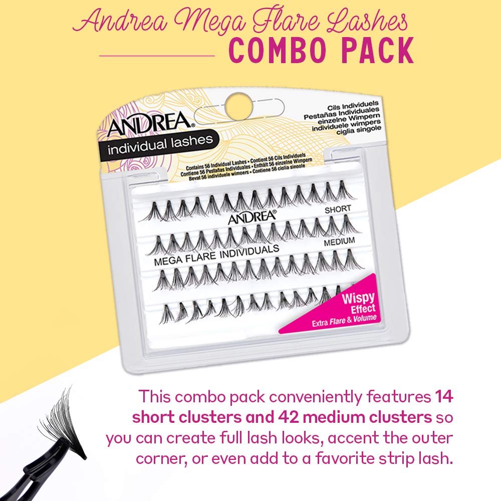Andrea Mega Flare False Lashes Combo Pack, 4 packs