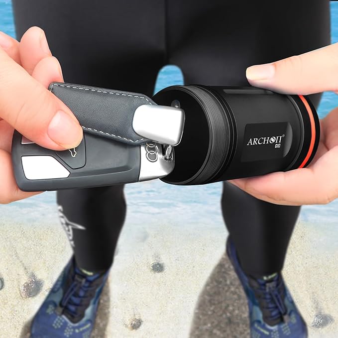 ARCHON Aluminum Alloy Waterproof Car Key Holder FOB Case, Keychain Dry Storage Box for Swimming,Diving Essential, Small Bag Kit for Boating