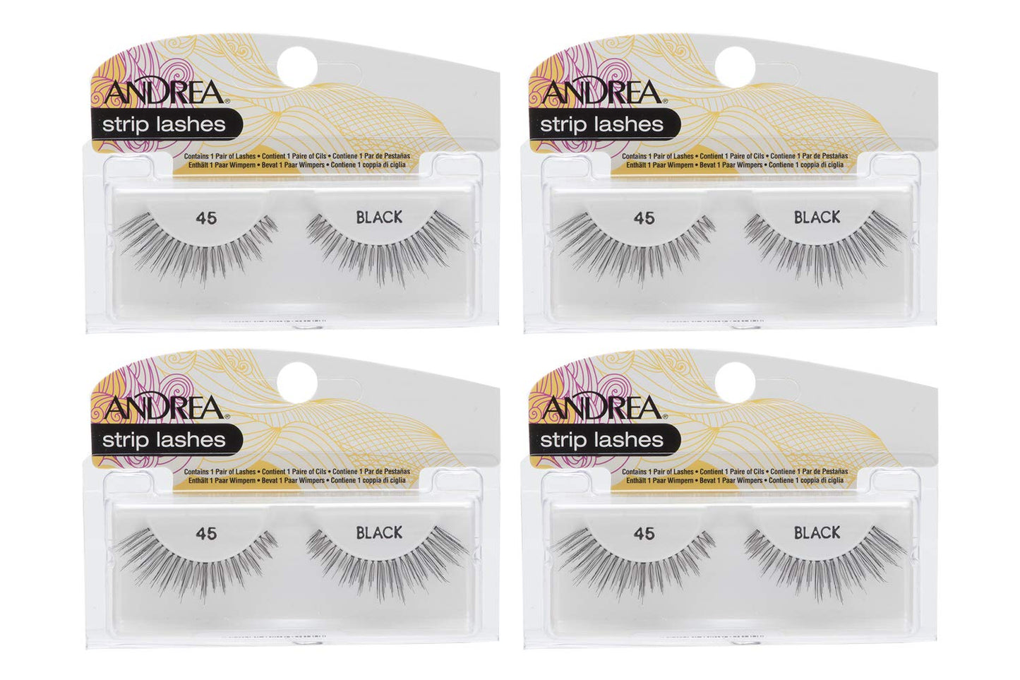 Andrea False Lashes Style 45 - Black 4 pairs