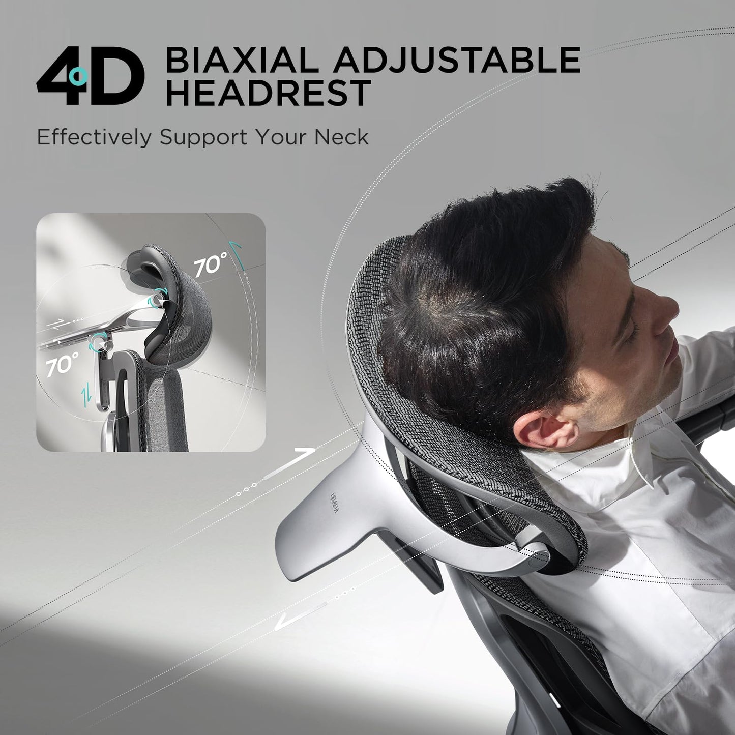 Hbada E3 Pro Ergonomic Office Chair, Big and Tall Office Chair - with 3-Zone Dynamic Lumbar Support, 4D Adjustable Headrest, 6D Adjustable Armrests, Swivel, Black