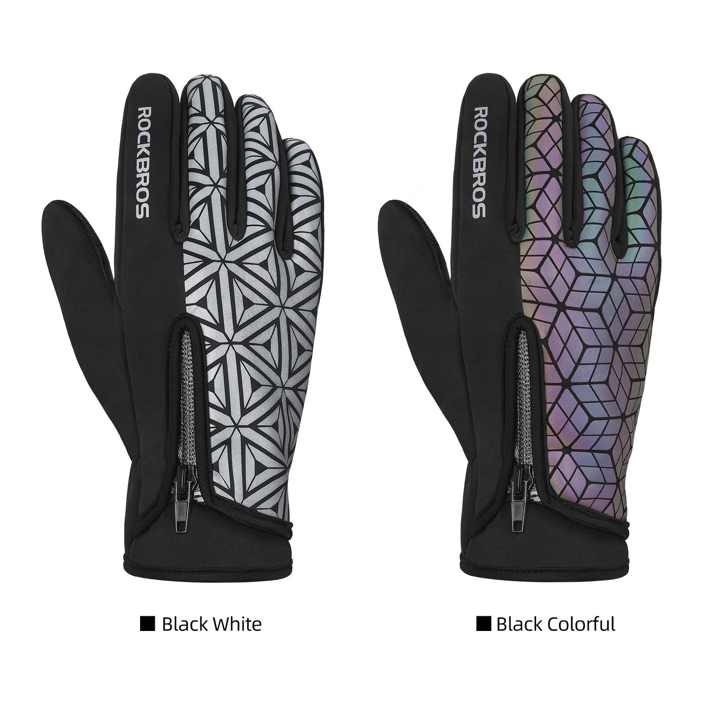 ROCKBROS Winter Cycling Gloves for Men Women Winter Fleece Full Finger Bike Gloves Touch Screen Road Mountain Bicycle Gloves