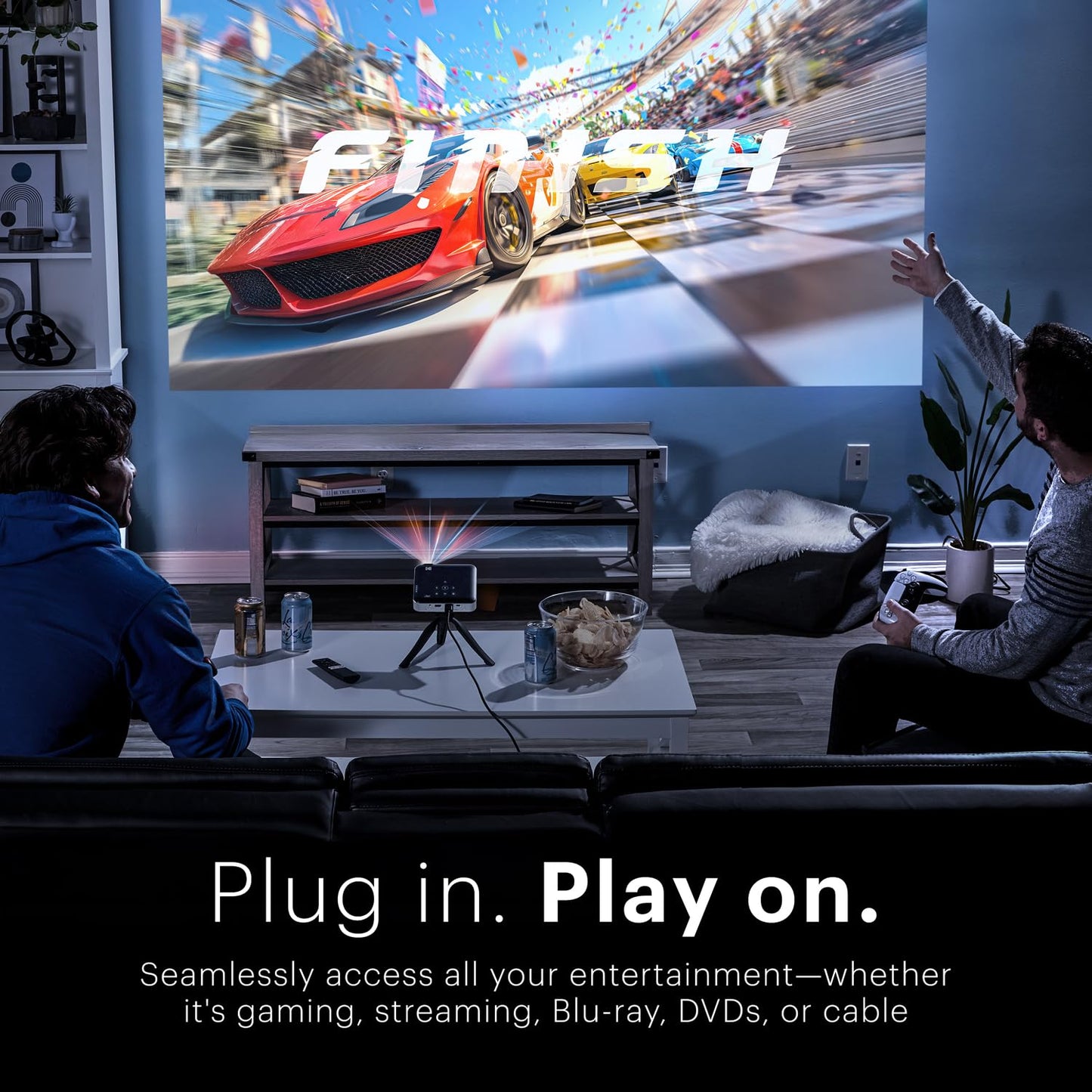 Kodak Luma 500 Mini Projector | 1080p Full HD Portable Outdoor Projector with Wi-Fi, Bluetooth, HDMI & USB | Google TV 11.0 OS, Netflix Certified, Chromecast Built-In, Black, 150