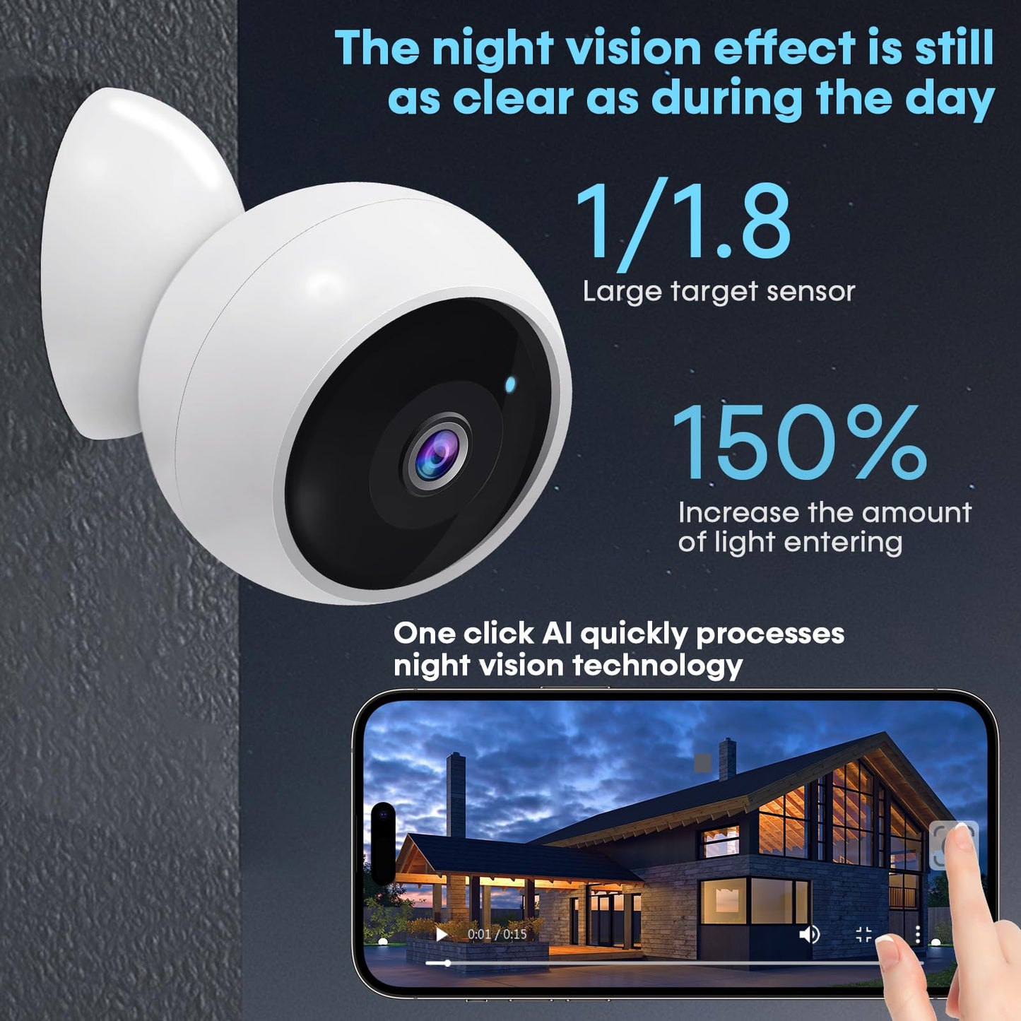 AMTIFO Security Cameras Wireless Outdoor Magnetic: Install-Free Smart Indoor 2K WiFi - Long Battery Life Powered Wireless Cameras for Home Security with AI Motion Detection