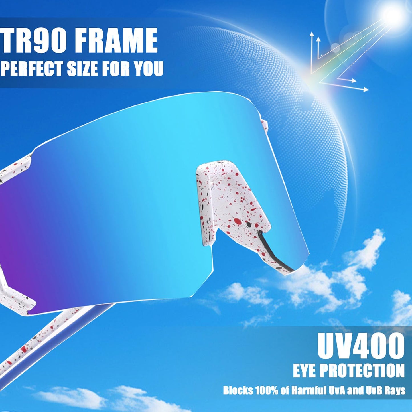 Youth Baseball Sunglasses For Boys Girls,UV400 Viper Sunglasses Youth,Cycling glasse Running Golf