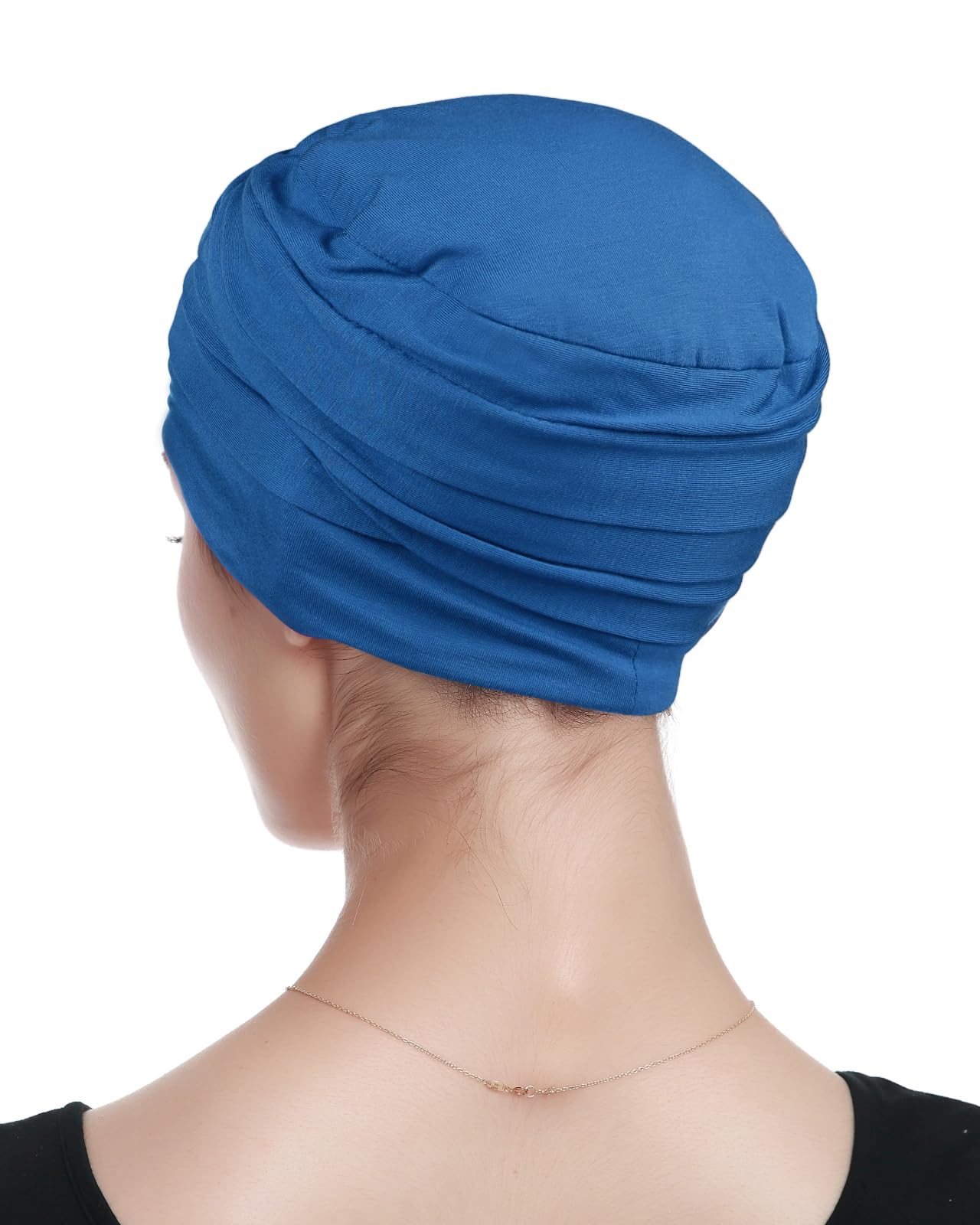 Alnorm Warm Chemo Hat for Women for Fall and Winter Made of Viscose Blue