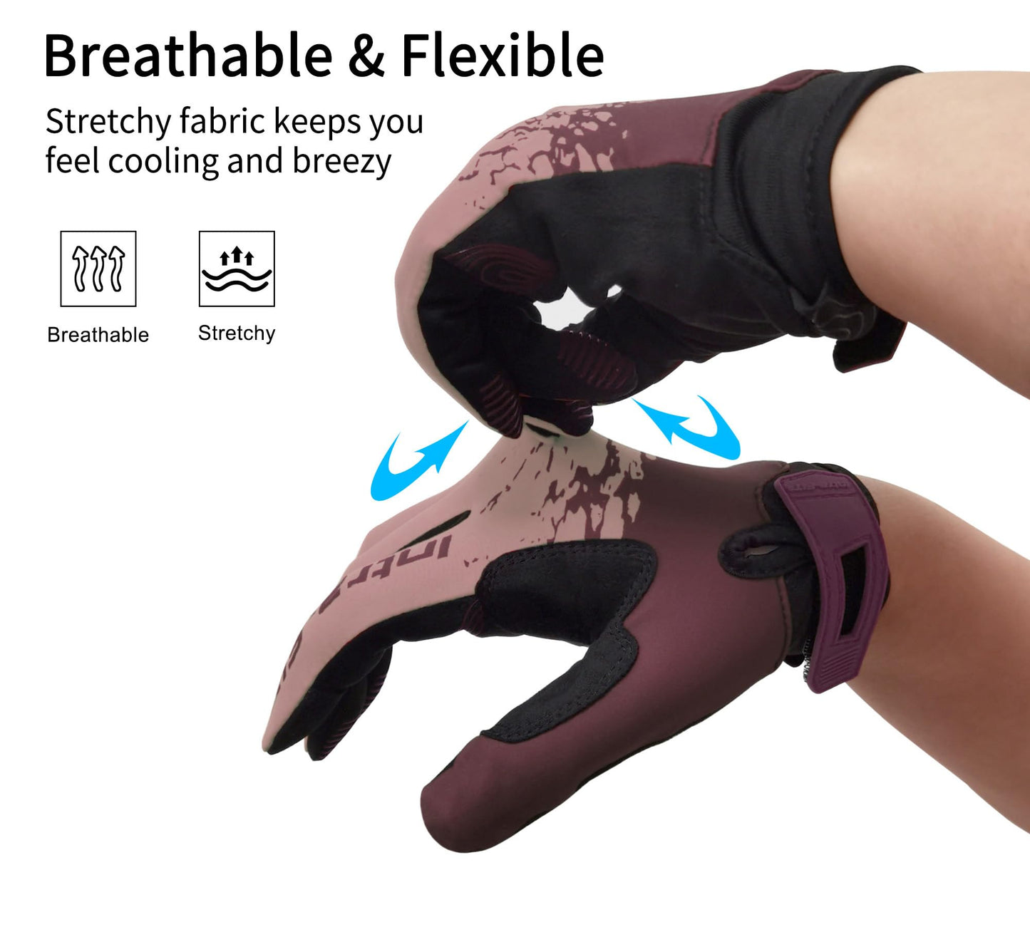 Intra-FIT Cycling Gloves for Men Women, Bike Riding Gloves Biking Gloves, Touch Screen, Breathable and Lightweight Road Racing Bicycle Gloves for Outdoor Sports (Purple, Small)