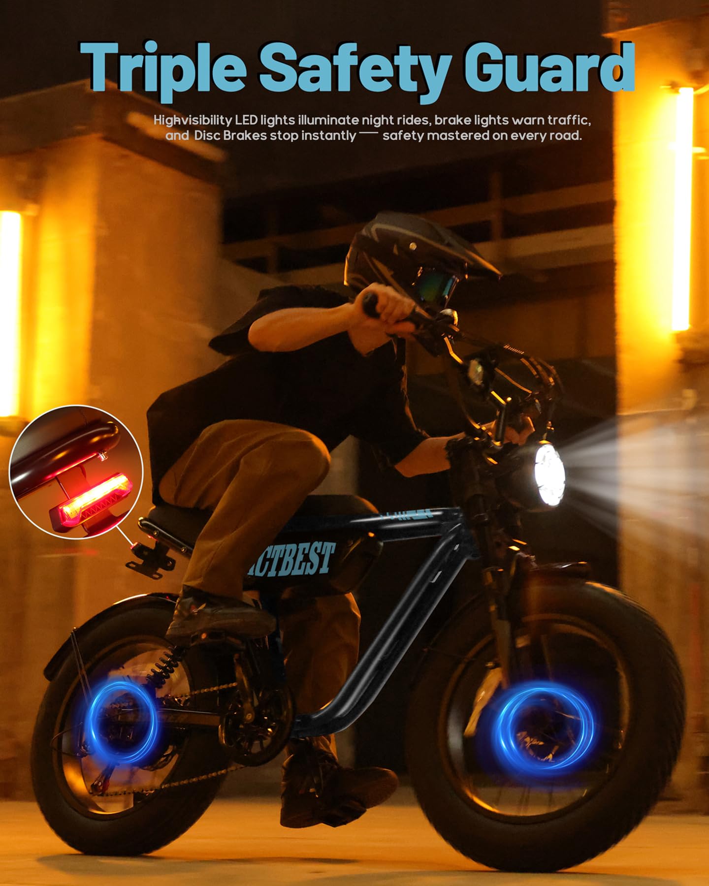 ACTBEST 20"/16" Electric Bike,Peak 1500W/1200W, 48V 15.6Ah/10.4Ah Fat Tire All-Terrain Electric Motorcycle,Full Suspension,UL2849 Electric Dirt Bike for Adults on Mountains/Snow/Sandy,59U