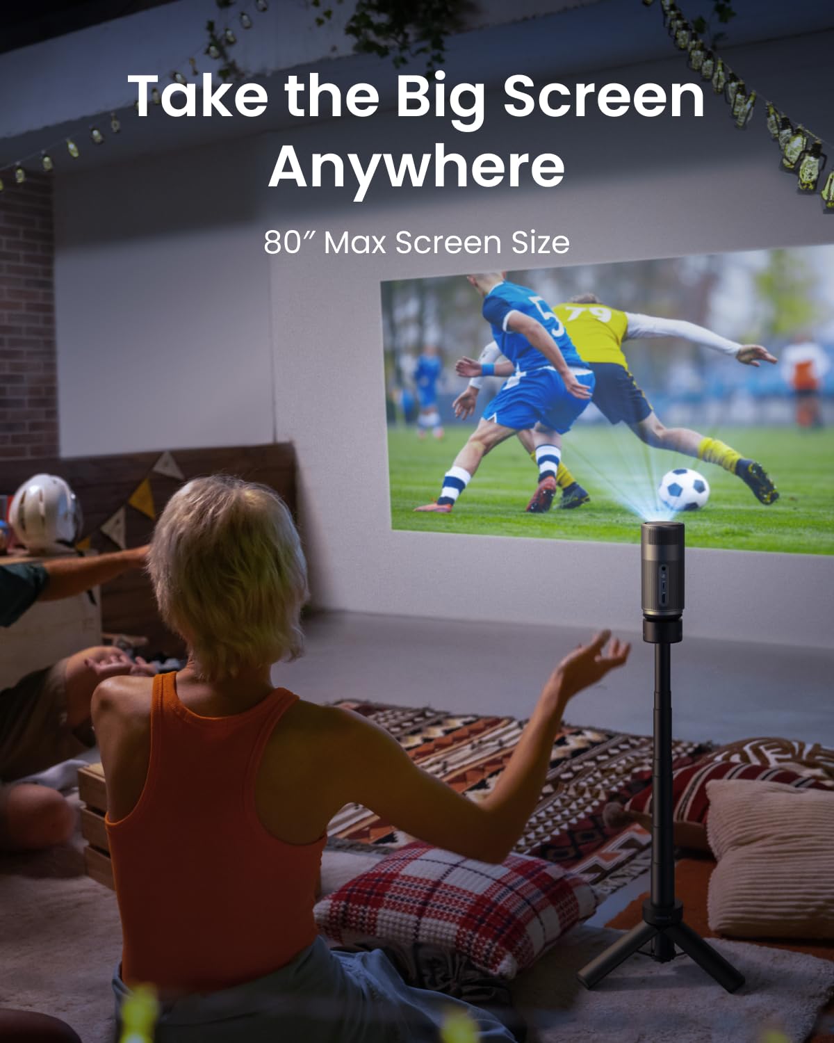 NEBULA Capsule Air Google TV Projector, Officially Licensed Netflix, 720p Smart Mini Projector with Wi-Fi and Bluetooth, 2 Hours of Playtime, Dolby Digital, Ultra Portable for Any Space