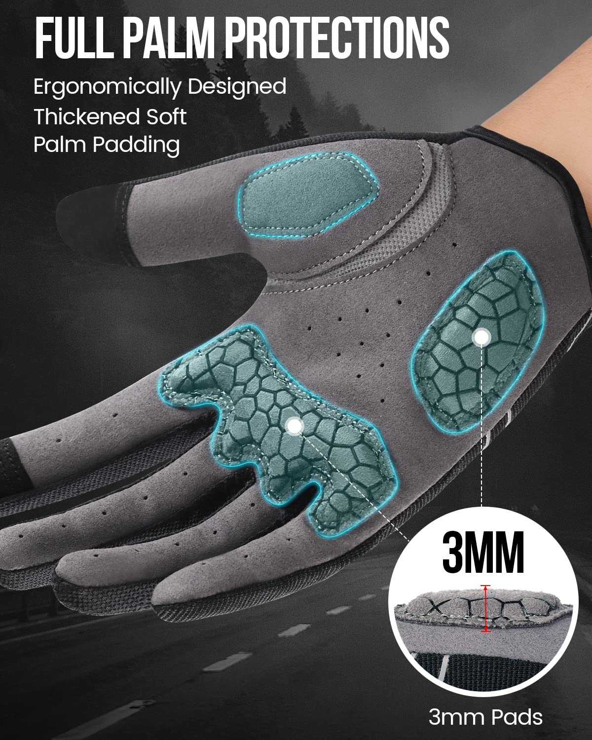Tanluhu Cycling Gloves Mountain Bike Gloves Biking Gloves for Men Women Outdoor Full Finger Workout Gloves Touch Screen Anti-Slip Shock-Absorbing MTB Gloves Road Bicycle Gloves (Black&Yellow, L)