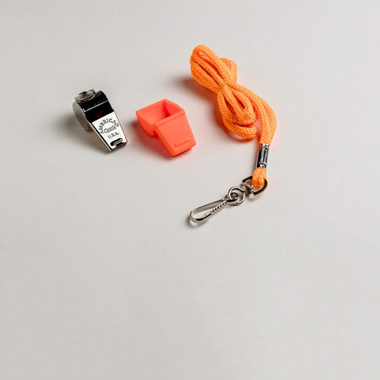 American Whistle Corporation American Classic Whistle - 126 db Solid Brass Whistle with Lanyards and Safe-T-Tip - Made in America (Orange)