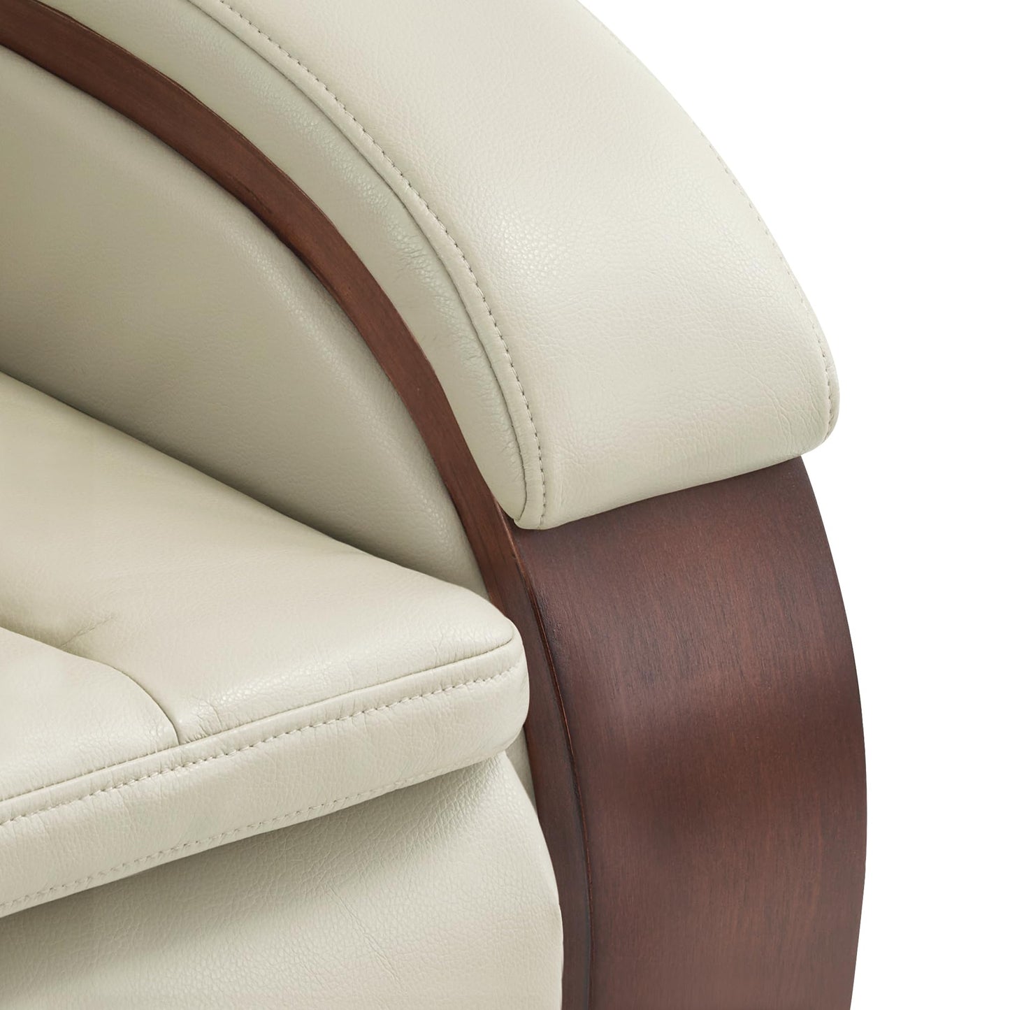 MCombo Power Lift Recliner Chair Sofa with Massage and Heat, Adjustable Headrest for Elderly People, Solid Wood Armrest, USB Ports, Side Pockets, Faux Leather 7917 (Cream White, Medium)