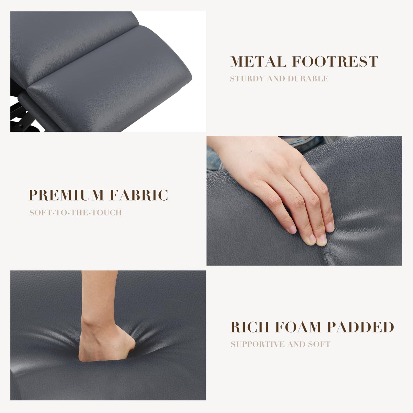 COLAMY Power Lift Recliner Chair for Elderly – Electric Leather Recliner with Remote Control, Ergonomic Backrest, Spacious Seat, Side Pocket & 2-Button Operation, 300lbs Capacity (Grey)